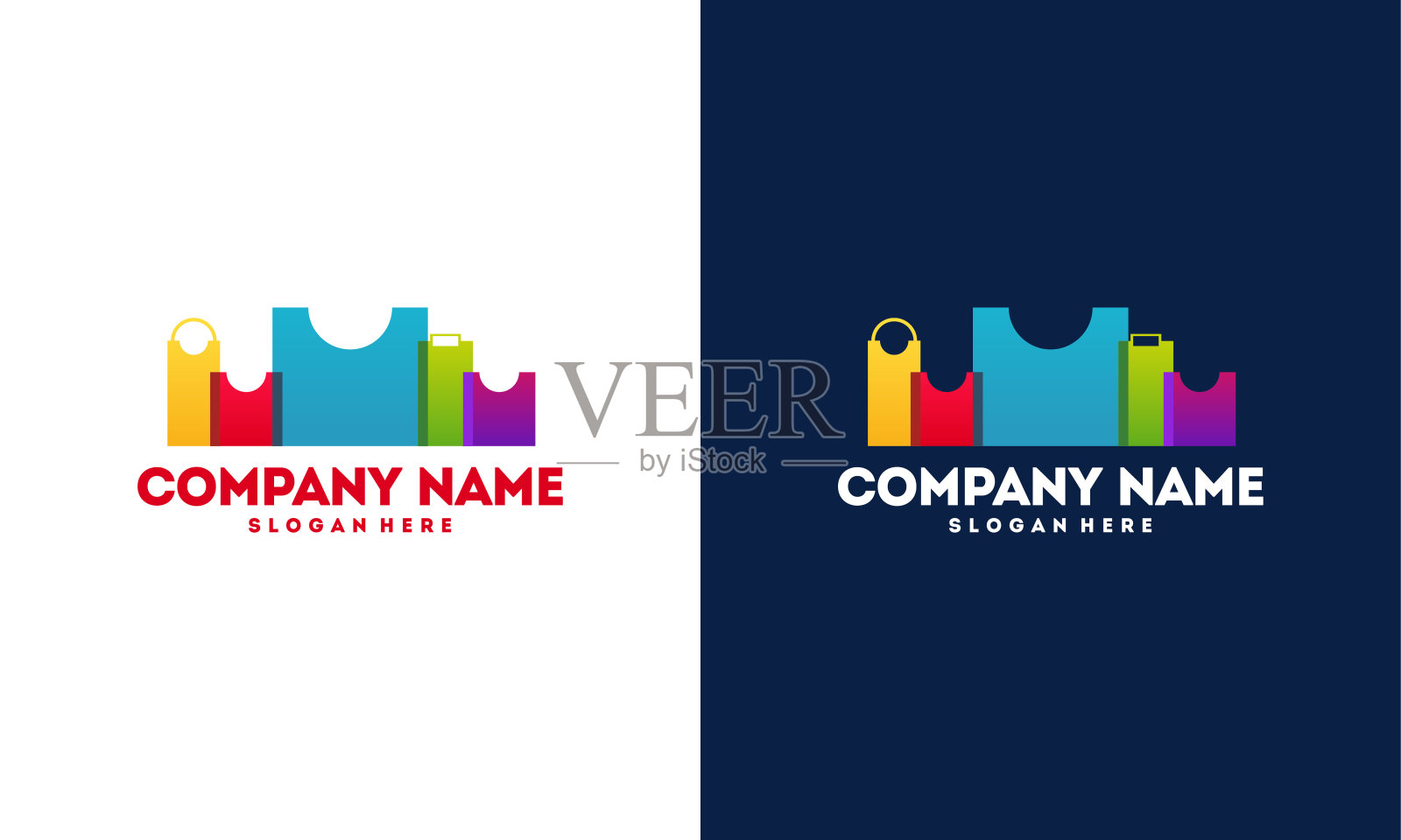 现代和丰富多彩的城市商店标志矢量插图插画图片素材