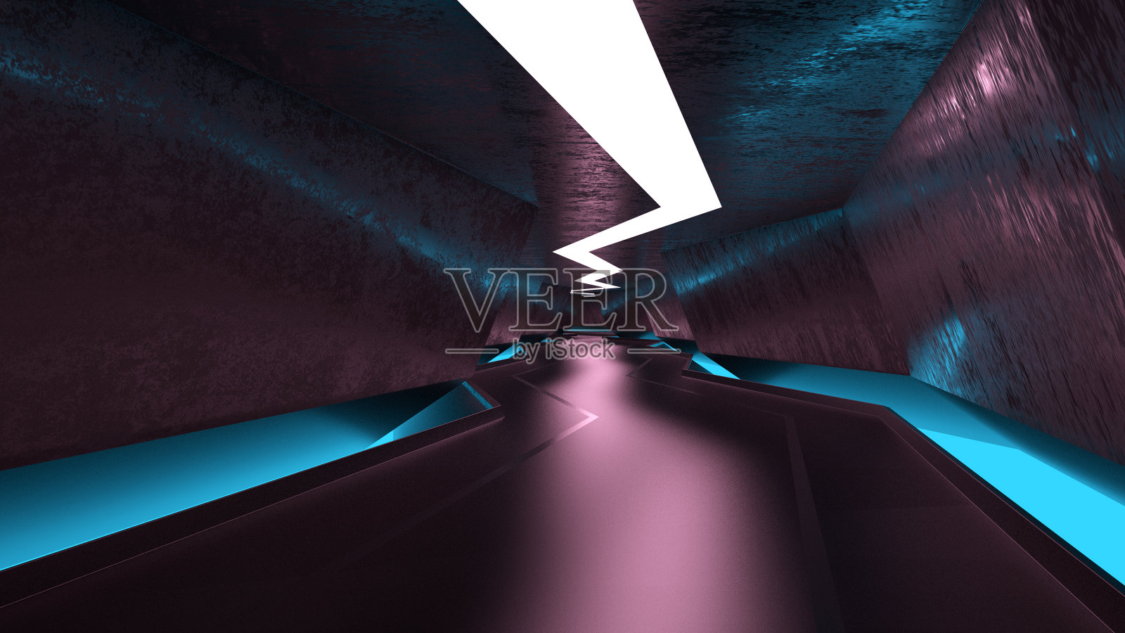 霓虹灯的未来隧道照片摄影图片