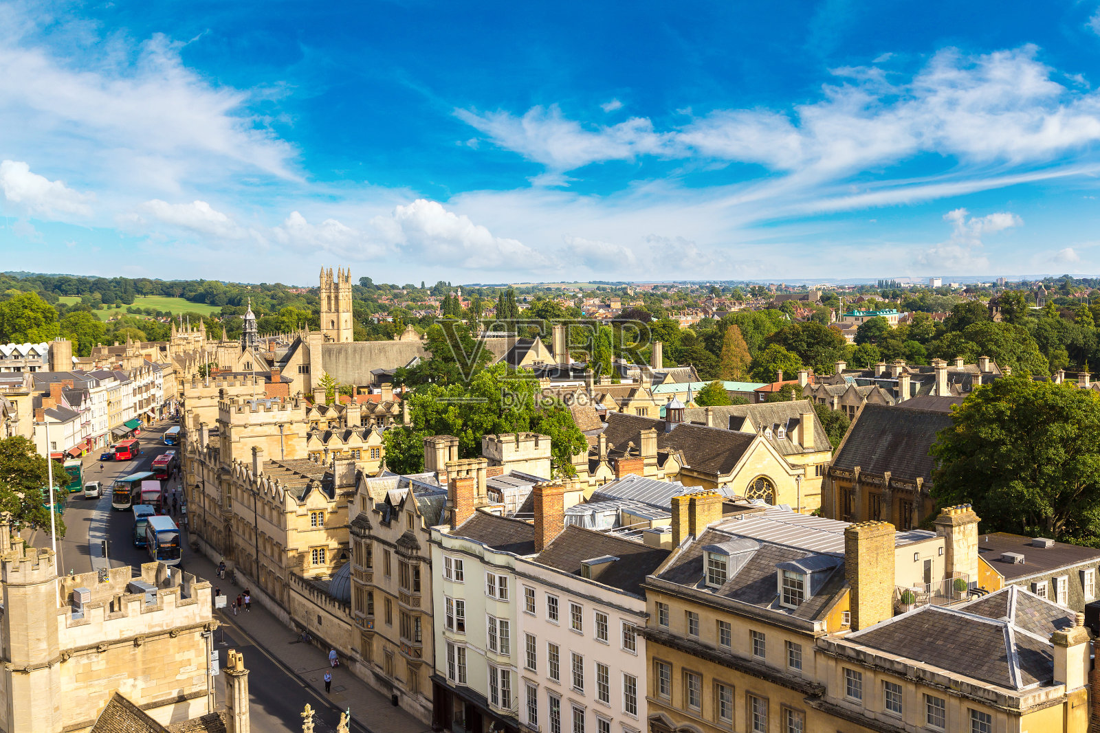 牛津全景鸟瞰图照片摄影图片