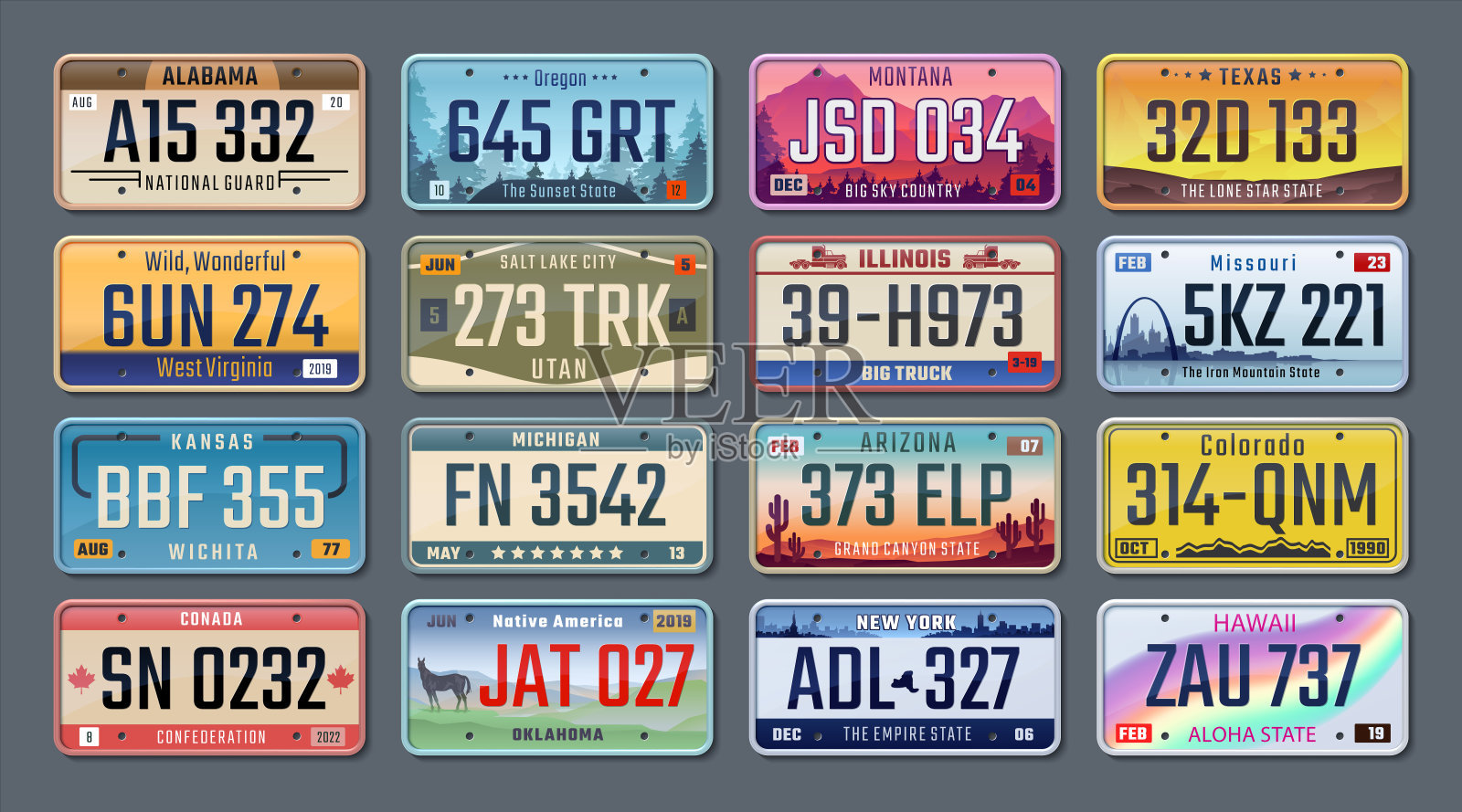 1911. m30.i030.n030.p.c25.1283695087护照邮票。国际旅行签证标记、商务旅行和移民老式标签。向量机场戳记set_f设计元素图片