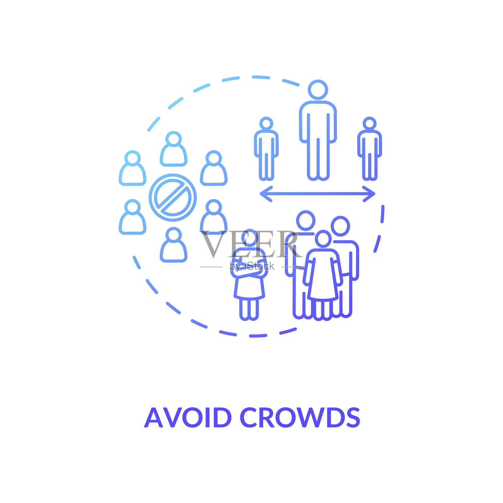 避免人群概念图标插画图片素材