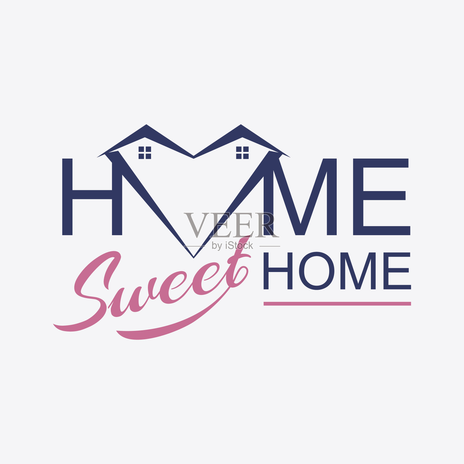 字体:家甜蜜的家插画图片素材