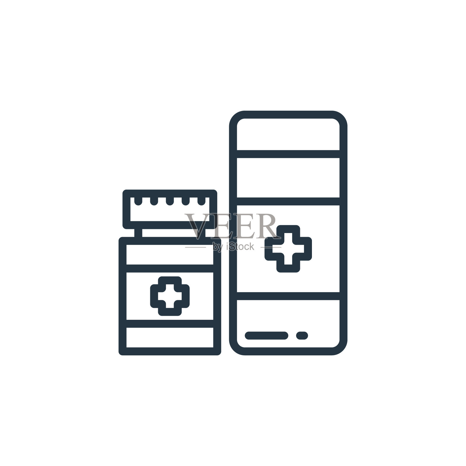 医药矢量图标孤立在白色背景。Outline, thin line medicine图标用于网站设计和手机,应用程序开发。细线医药大纲图标矢量插图。插画图片素材