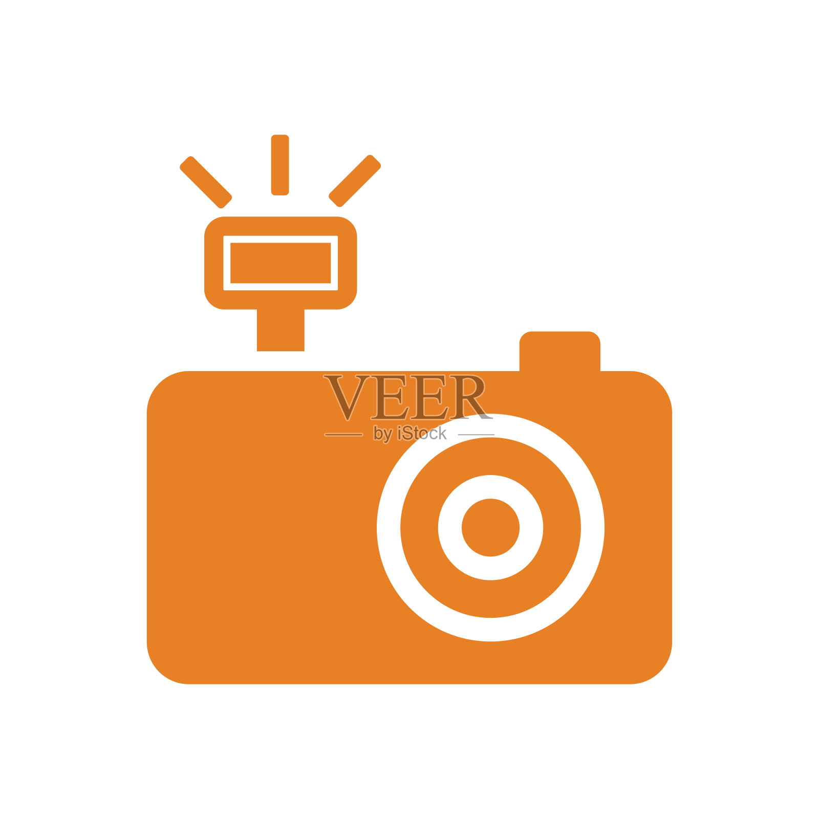 相机闪光图标,橙色矢量图标素材