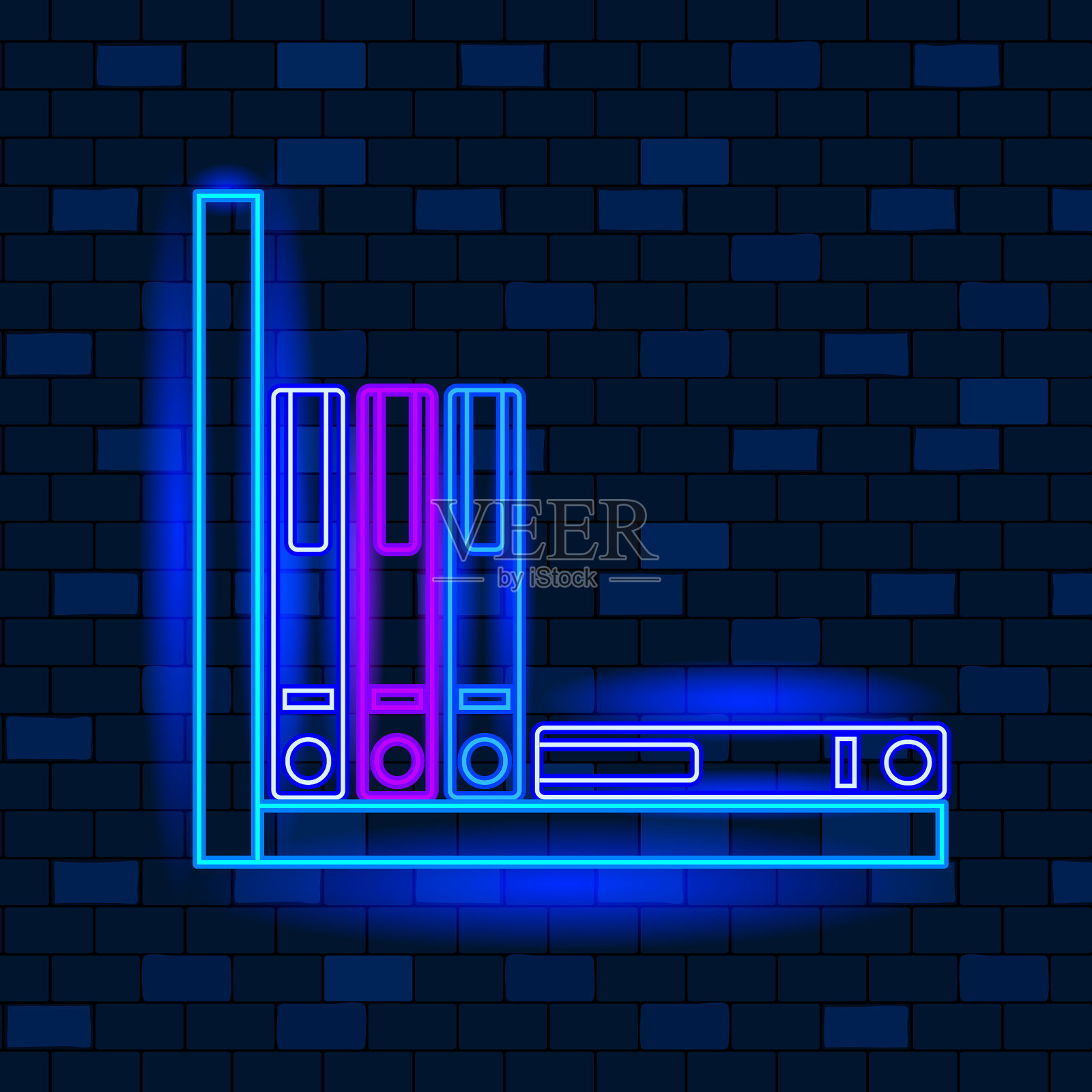VIP霓虹图标概念可爱的VIP霓虹办公室插画图片素材