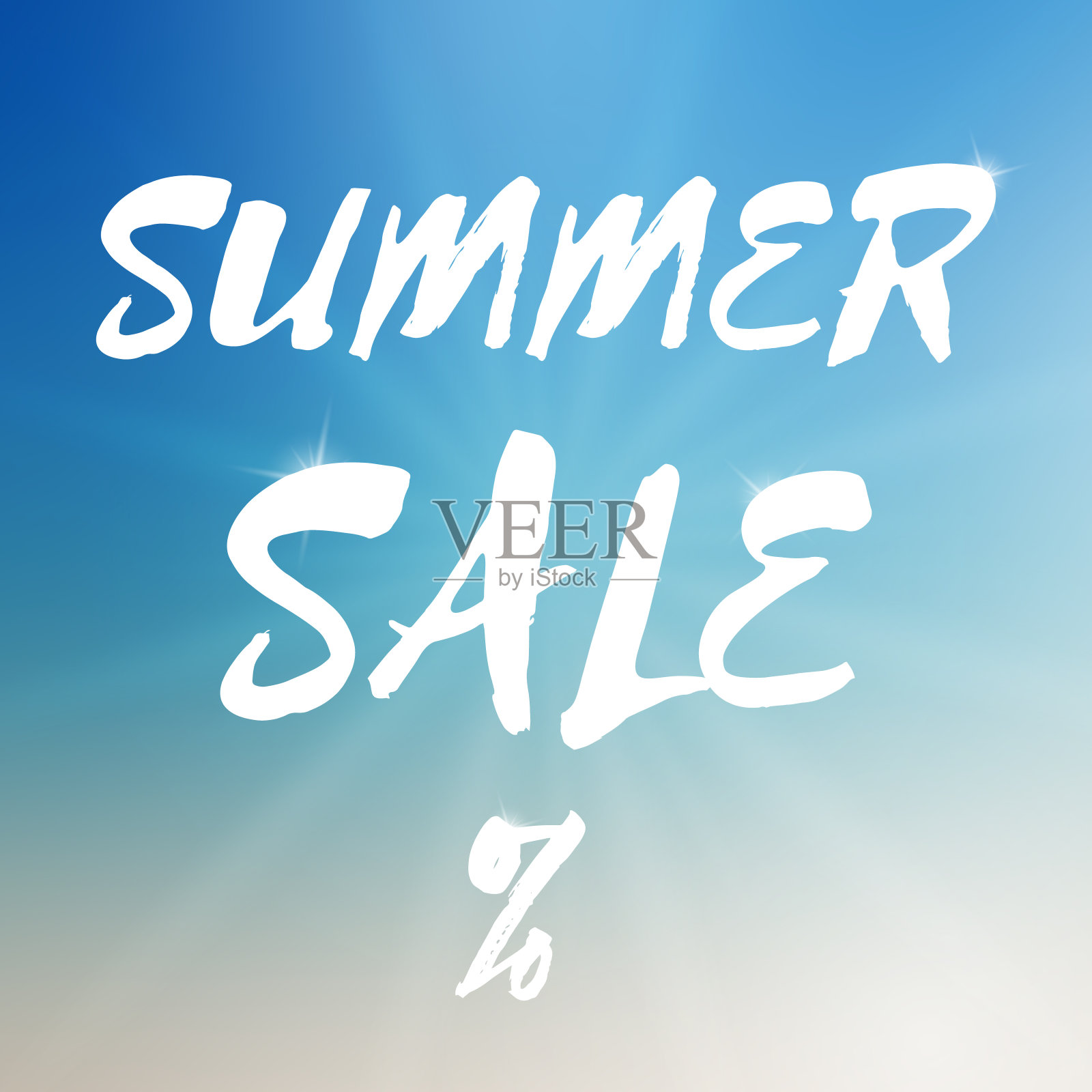 夏季销售模板上模糊的背景设计元素图片