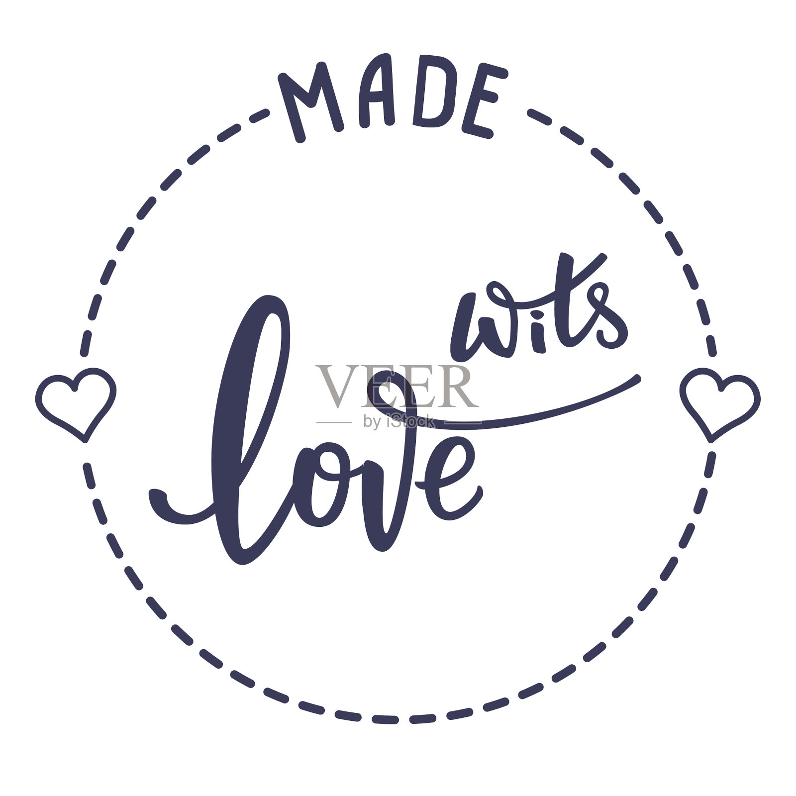 原始手写的文字与爱设计元素图片