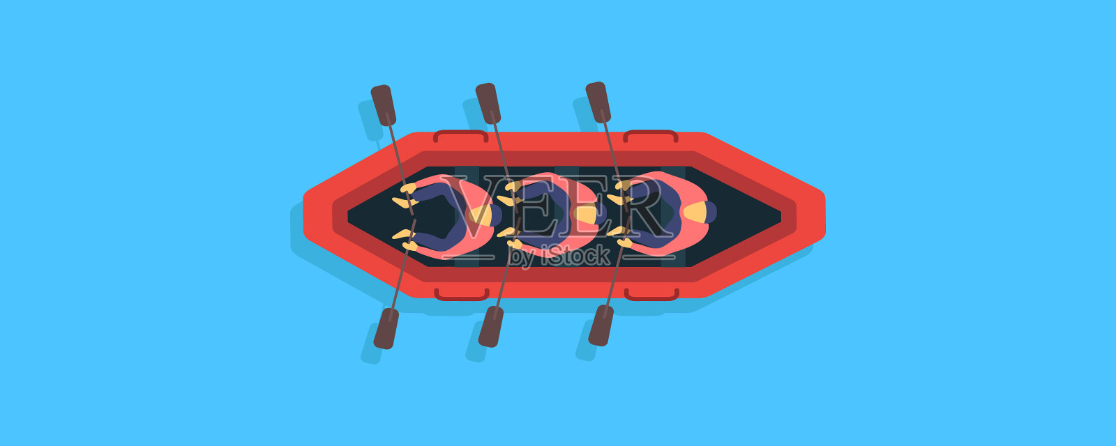 船kayak海插画图片素材