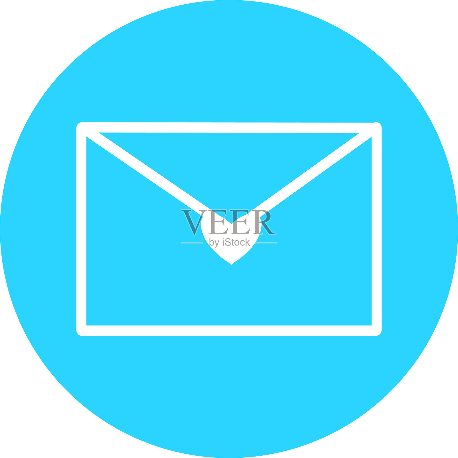 电子邮件在蓝色的圆圈图标插画图片素材