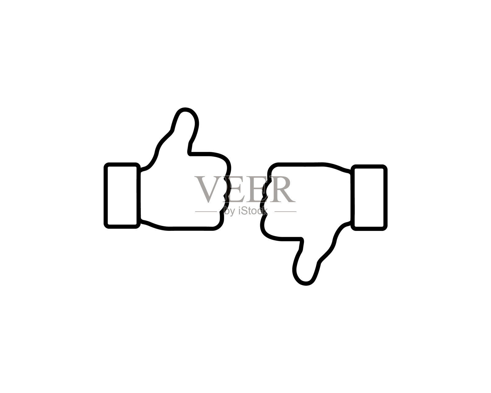 拇指向上和拇指向下的标志图标素材