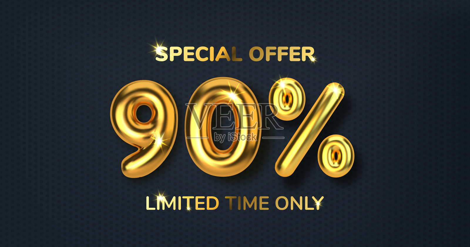 90折优惠促销促销变得现实插画图片素材