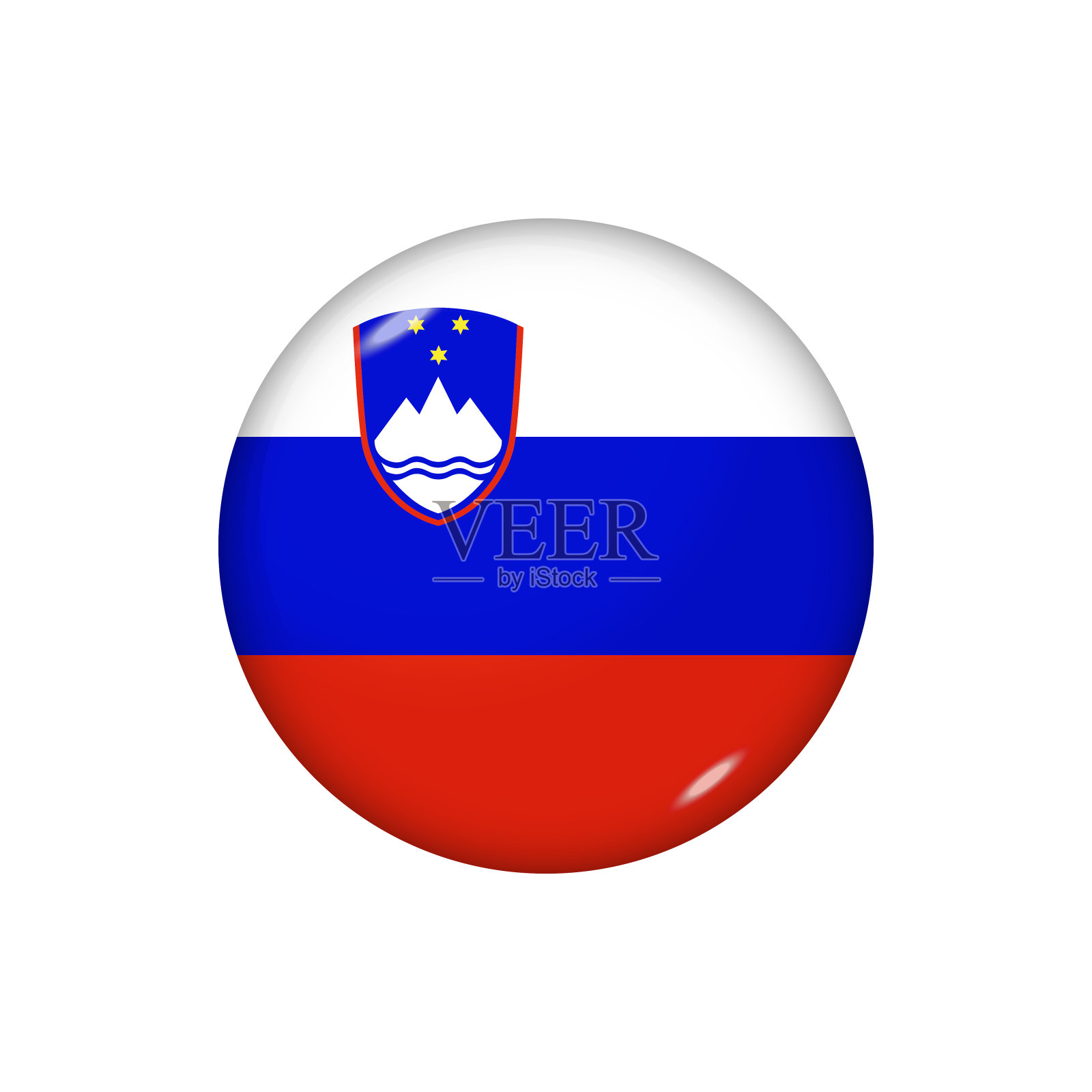 斯洛文尼亚光滑的旗帜图标插画图片素材