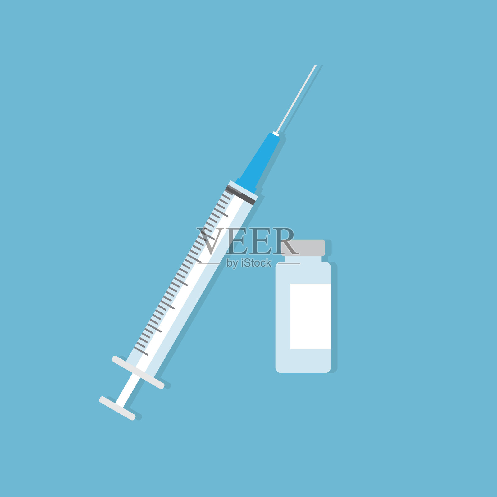 注射器和疫苗图标插画图片素材