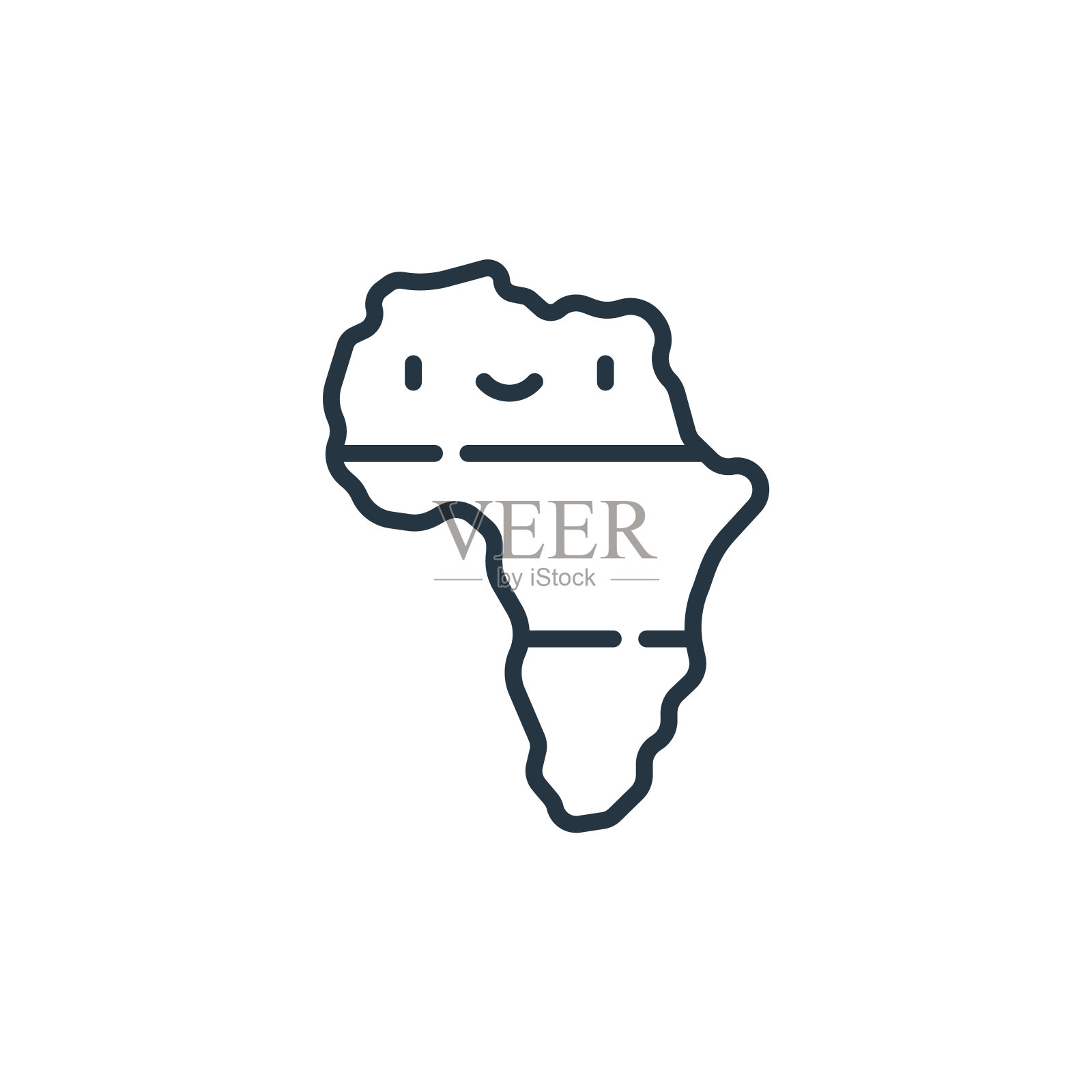 非洲矢量图标孤立在白色背景。轮廓,细线非洲图标用于网站设计和移动,应用程序开发。细线非洲轮廓图标矢量插图。插画图片素材