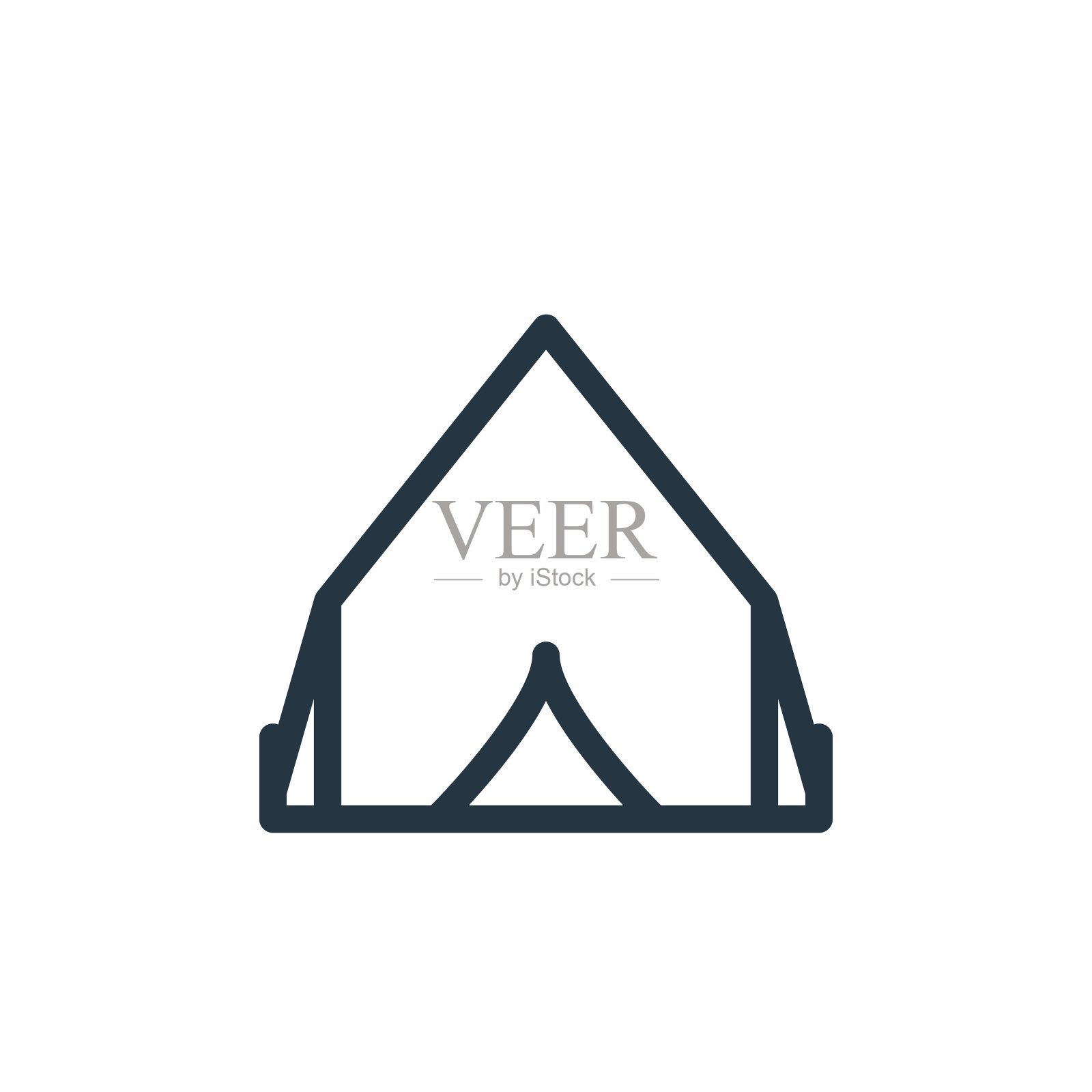 帐篷矢量图标隔离在白色背景。轮廓,细线帐篷图标用于网站设计和移动,应用程序开发。细线帐篷轮廓图标矢量插图。图标素材