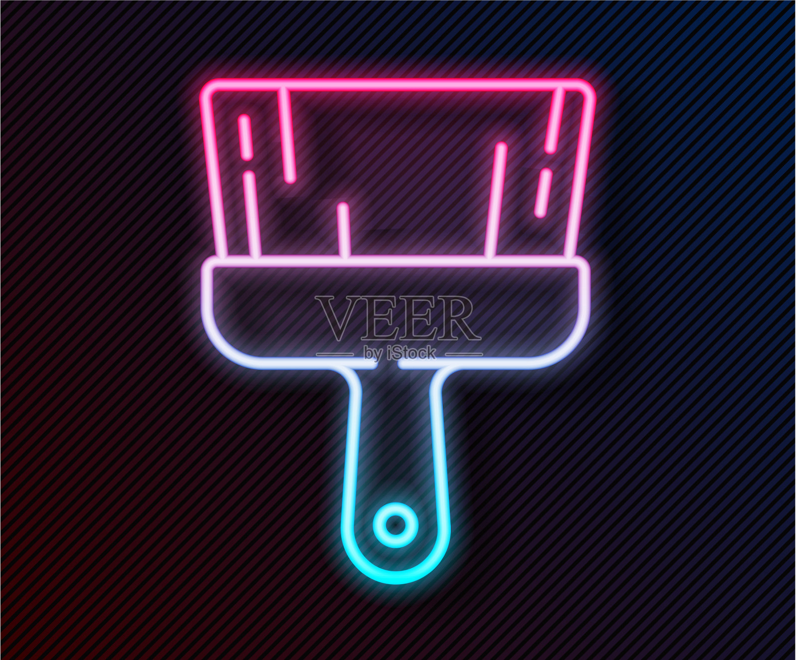霓虹灯线漆刷图标隔离插画图片素材