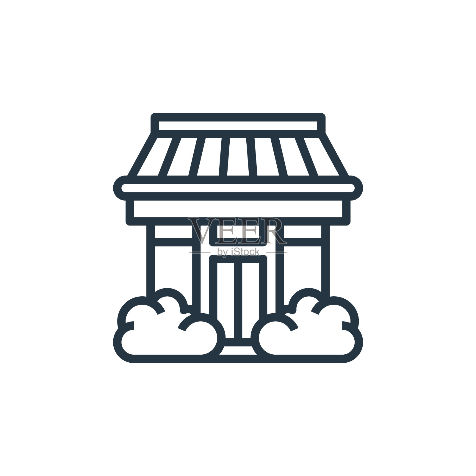 商店矢量图标孤立的白色背景。轮廓,细线商店图标,用于网站设计和移动,应用程序开发。细线商店轮廓图标矢量插图。插画图片素材