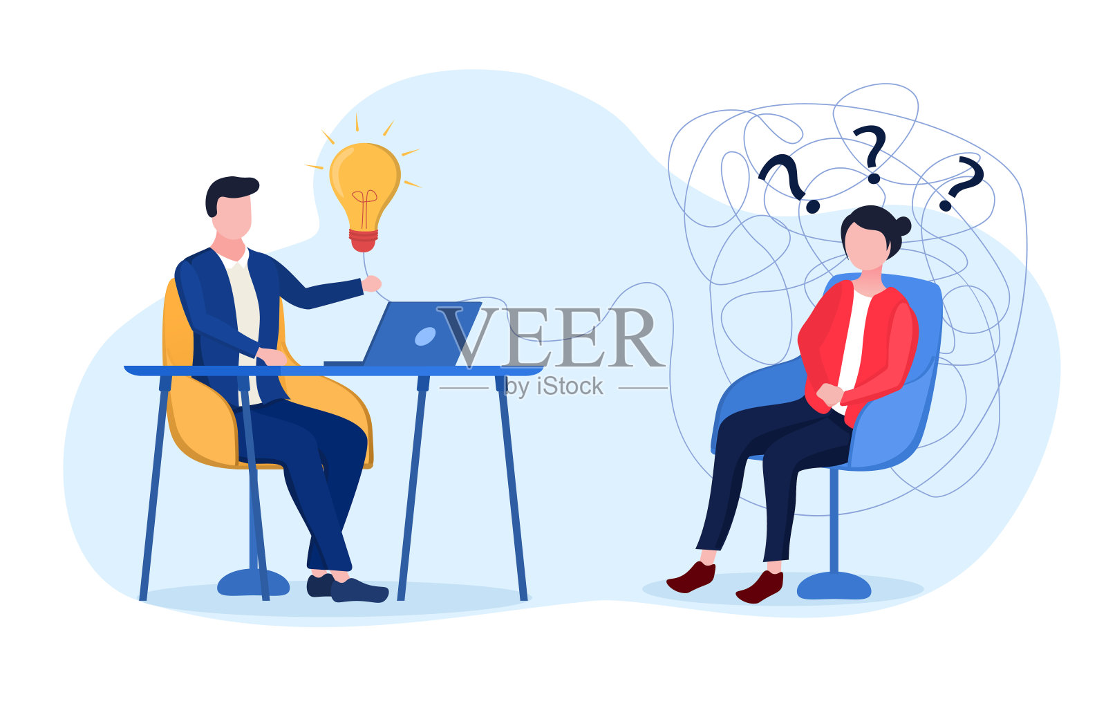 心理治疗的概念插画图片素材