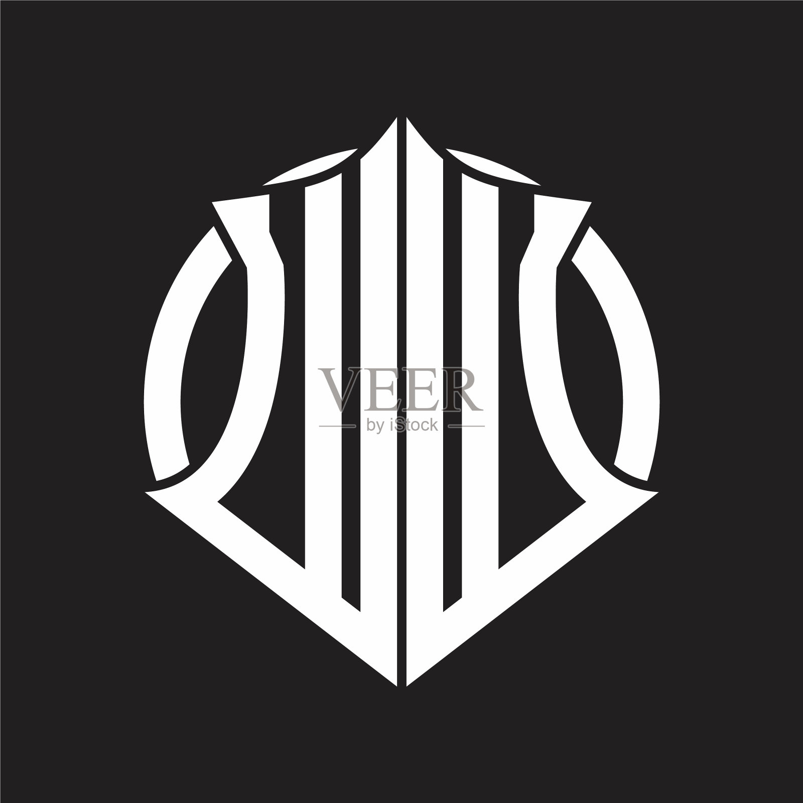 Ww标志与会徽和圆的交织字母插画图片素材