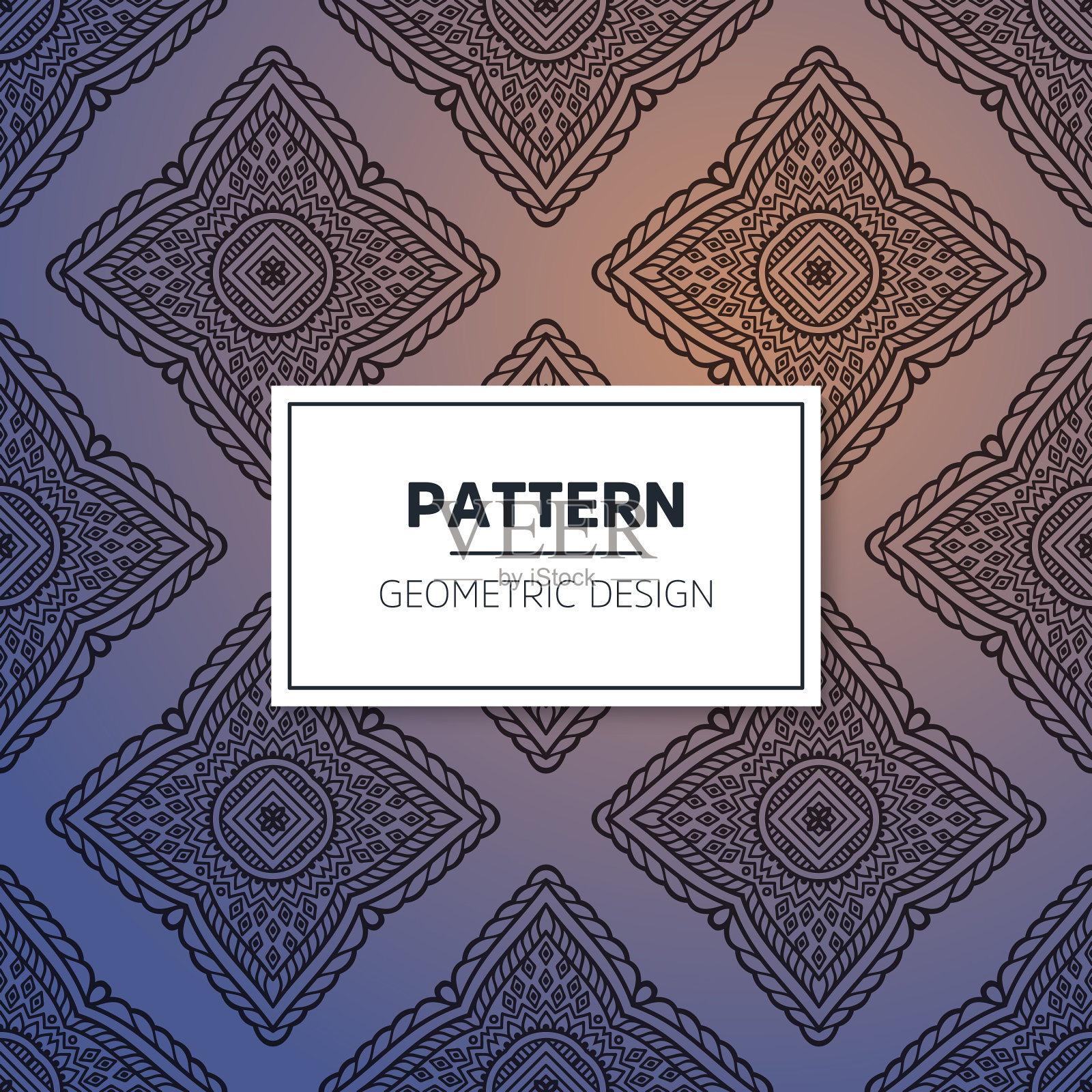 豪华装饰曼陀罗设计背景插画图片素材