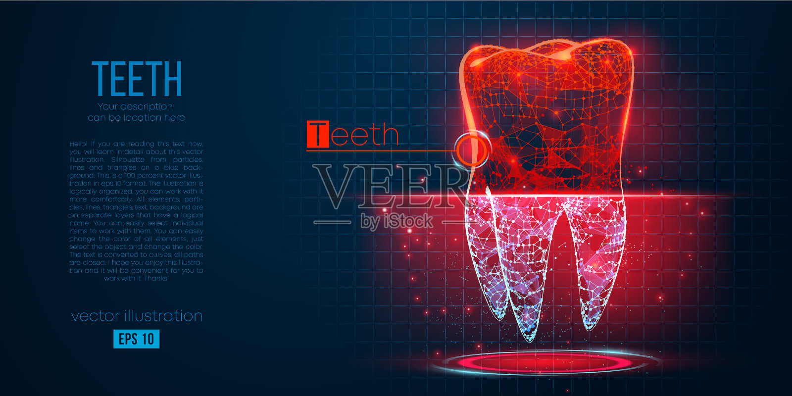 摘要轮廓多边形牙齿人类插画图片素材