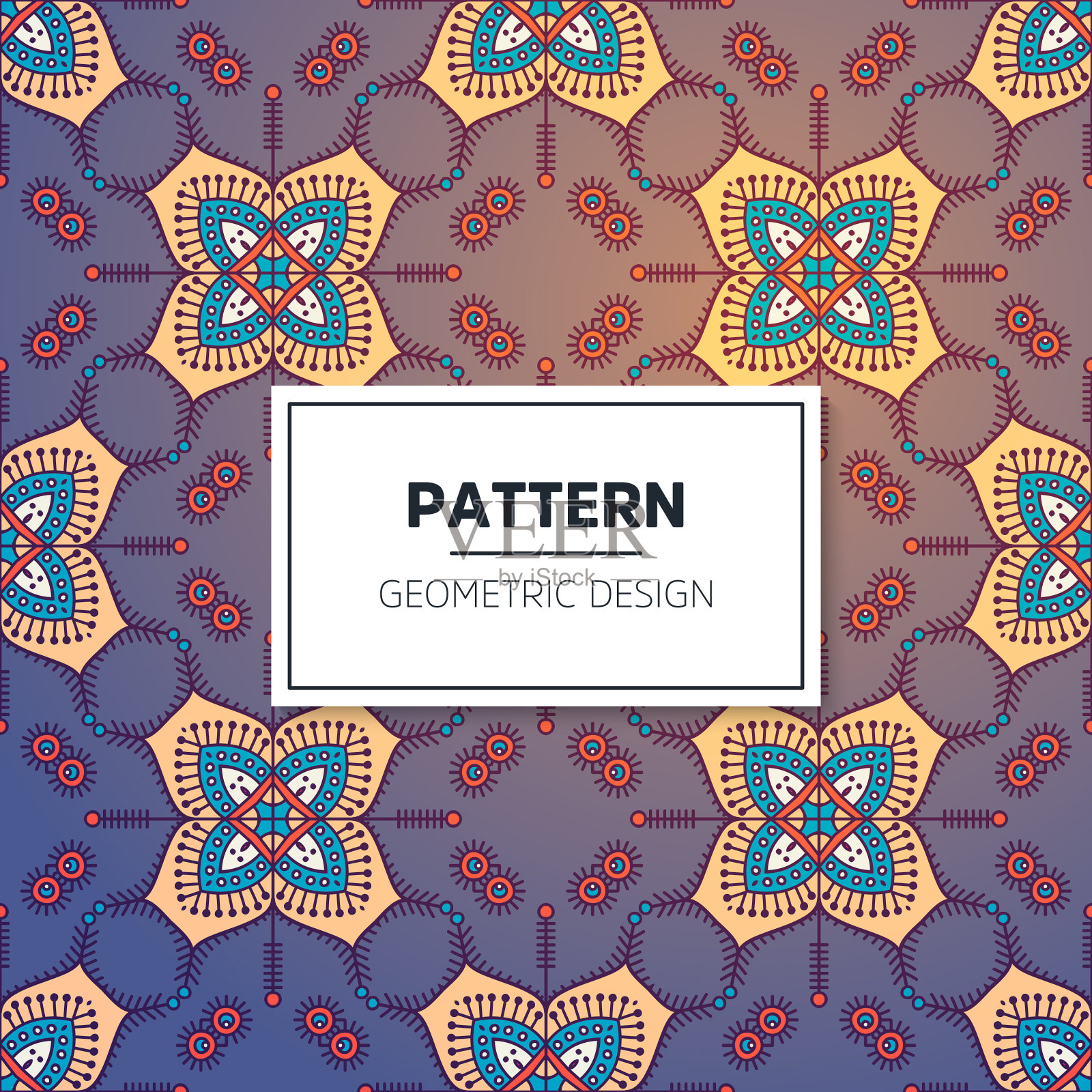 豪华装饰曼陀罗设计背景插画图片素材