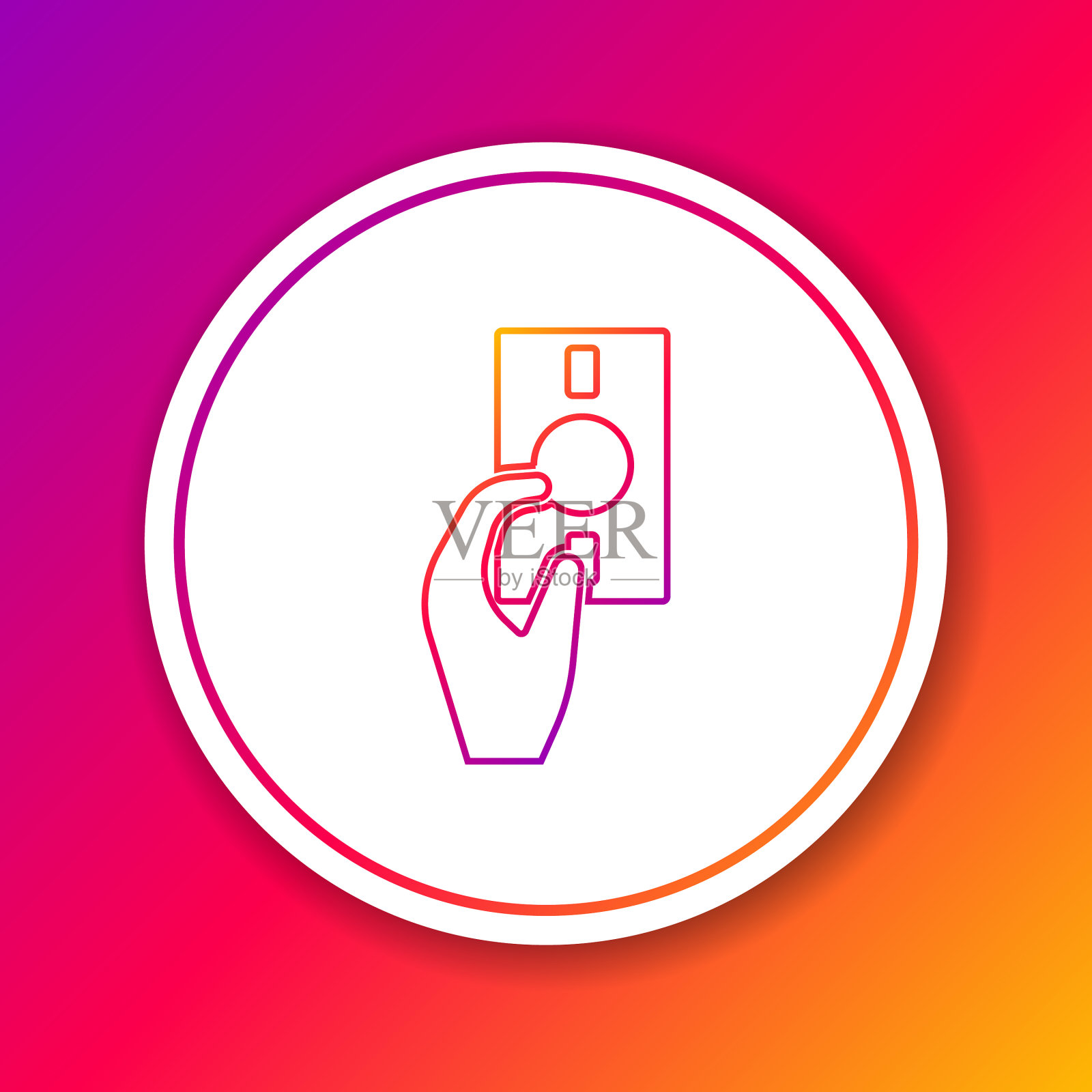 色线手握钱图标孤立上图标素材