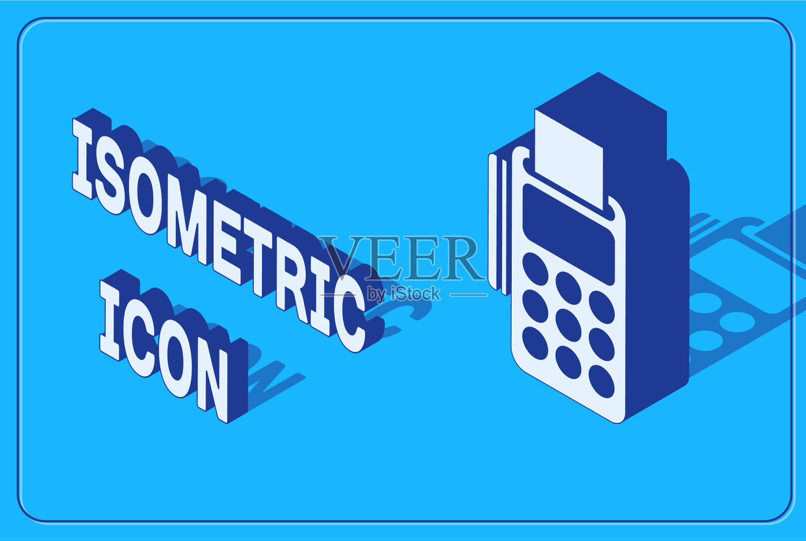 插入信用卡的等距pos终端插画图片素材