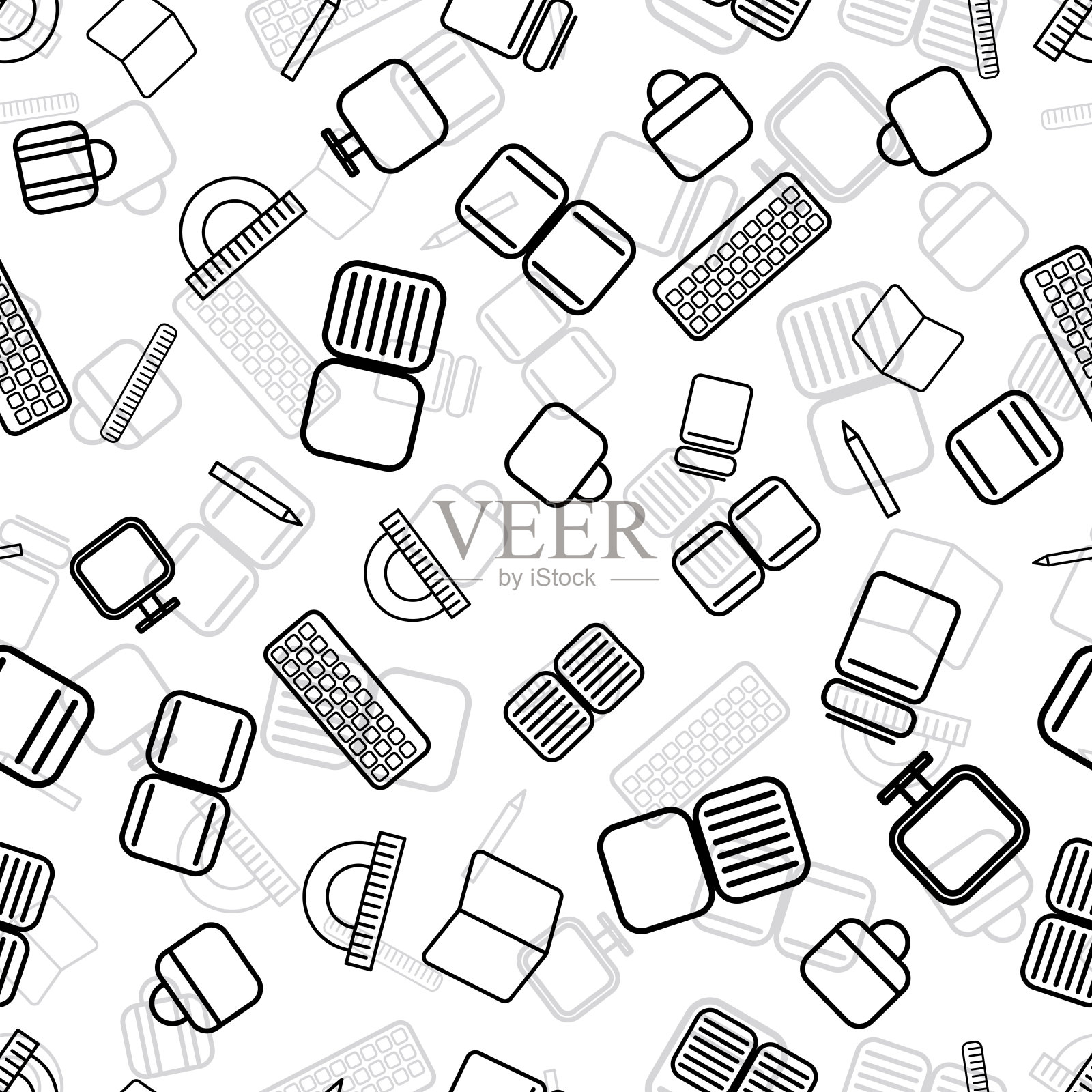 无缝重复的背景致力于学校的主题插画图片素材