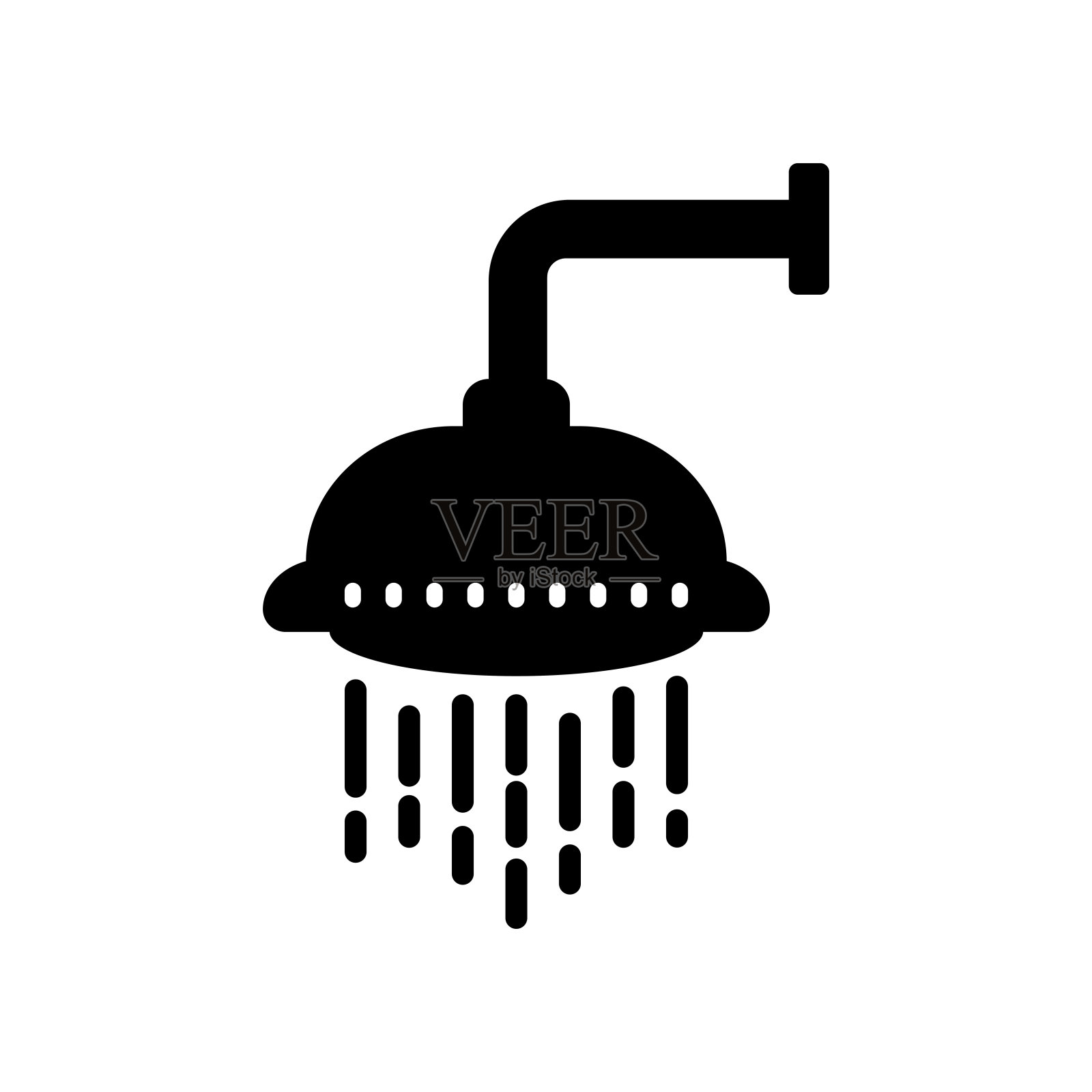 淋浴图标设计矢量模板插画图片素材
