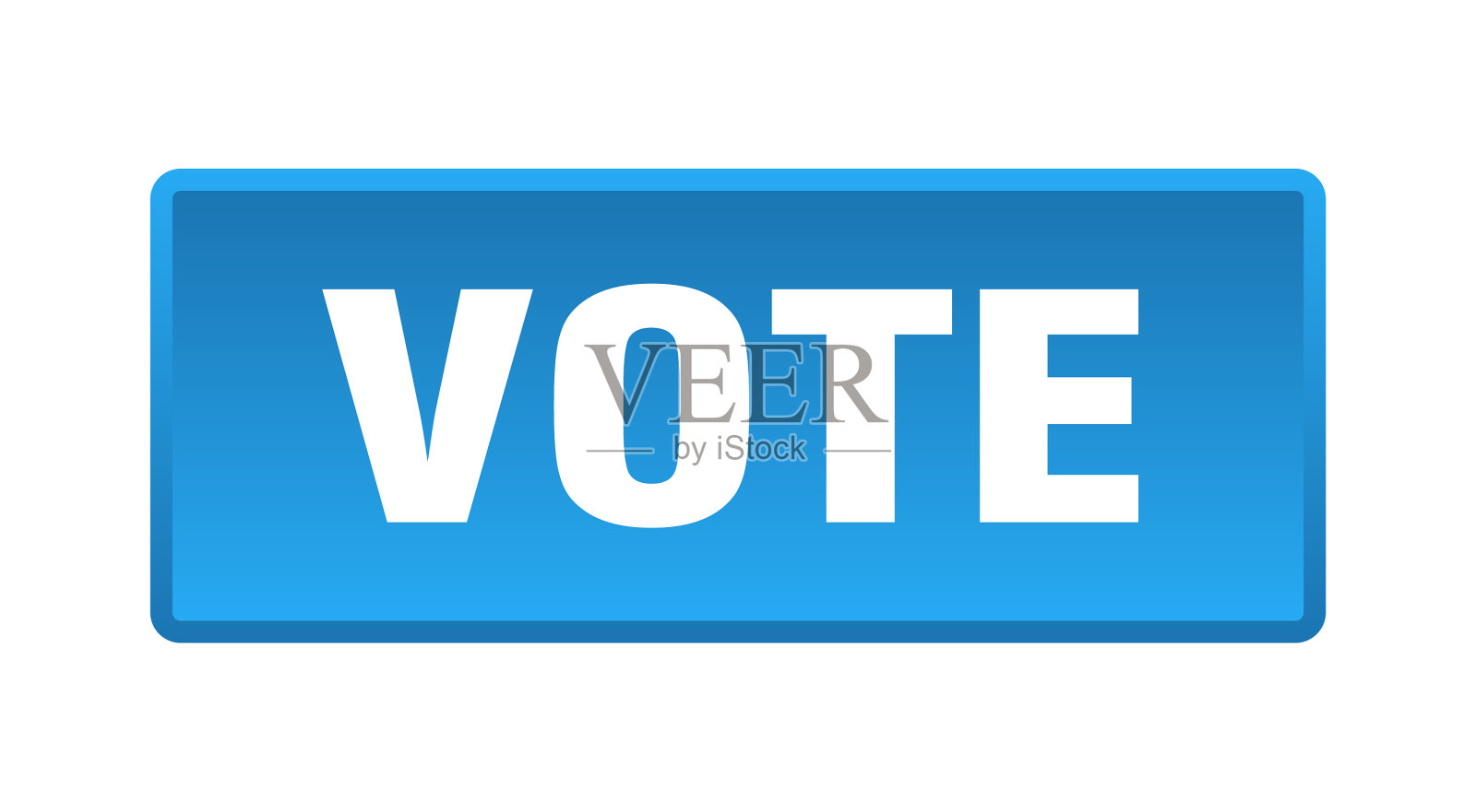 投票按钮投票方块蓝色按钮插画图片素材