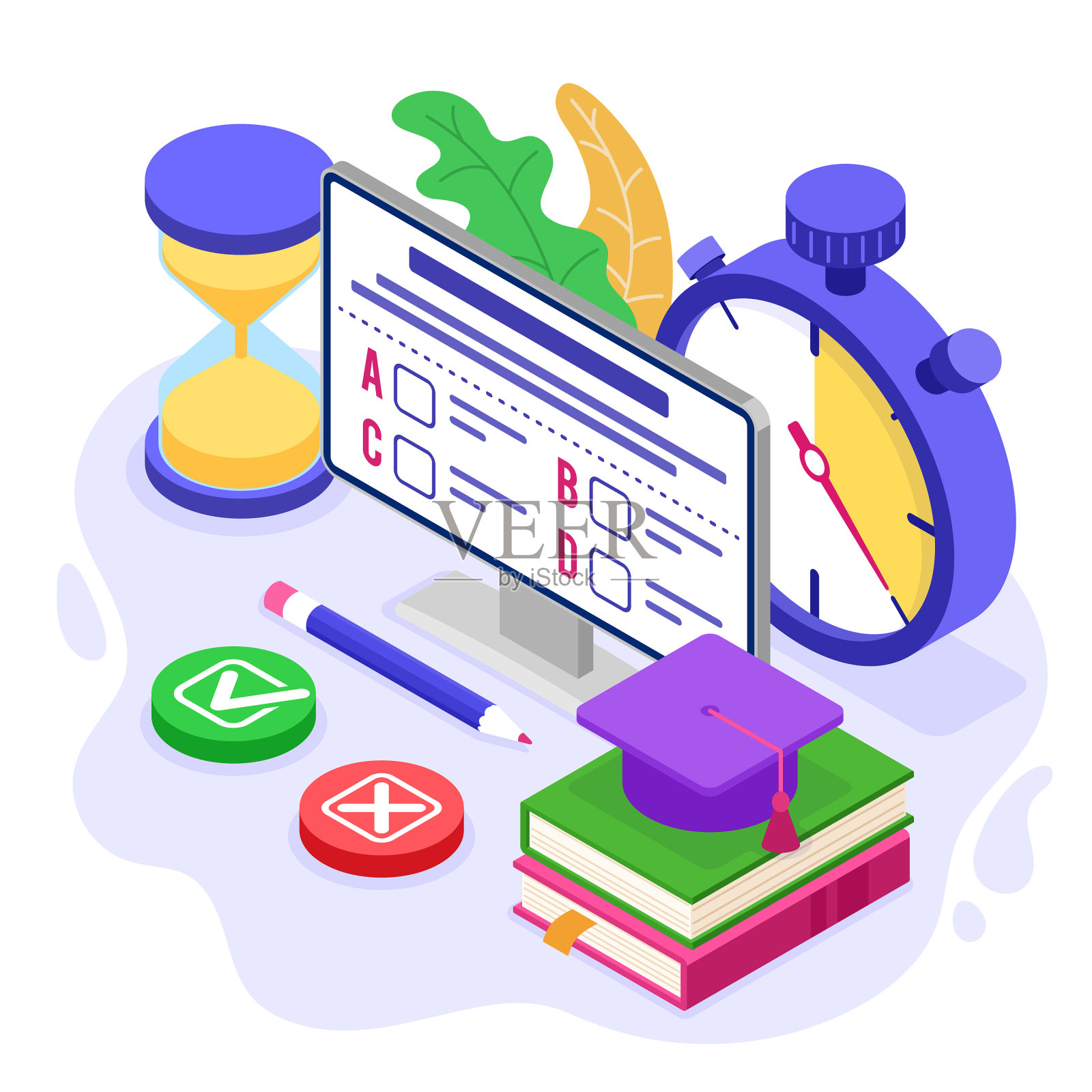 在线远程教育考试设计元素图片