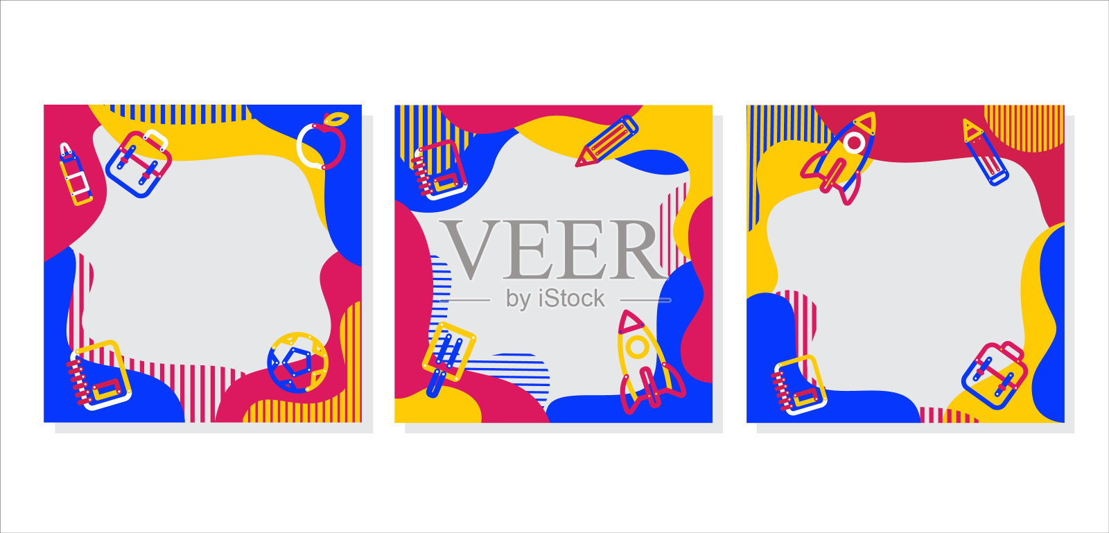 学校简介框架,回到学校,学习,空间星系,矢量插图。插画图片素材