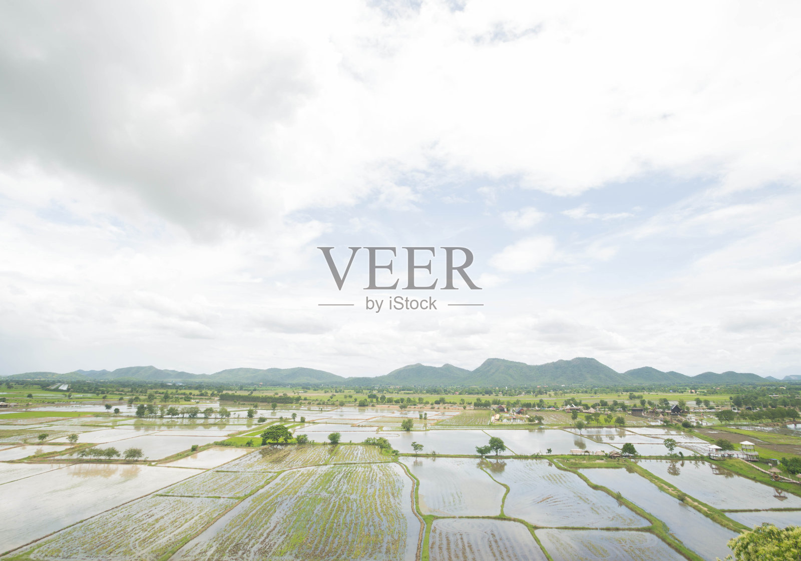 山脉和稻田照片摄影图片