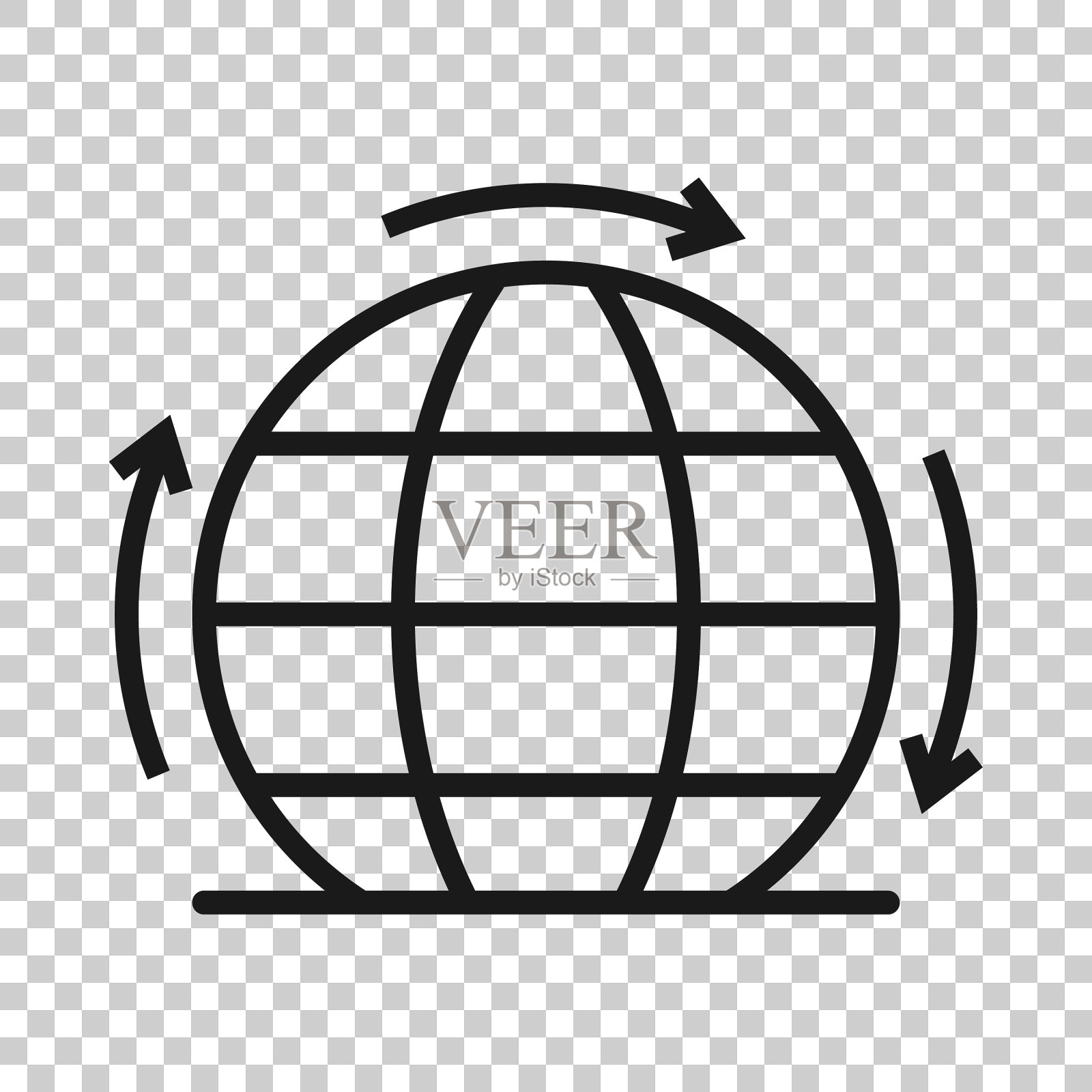 地球行星图标在平面风格的地球地理图标素材