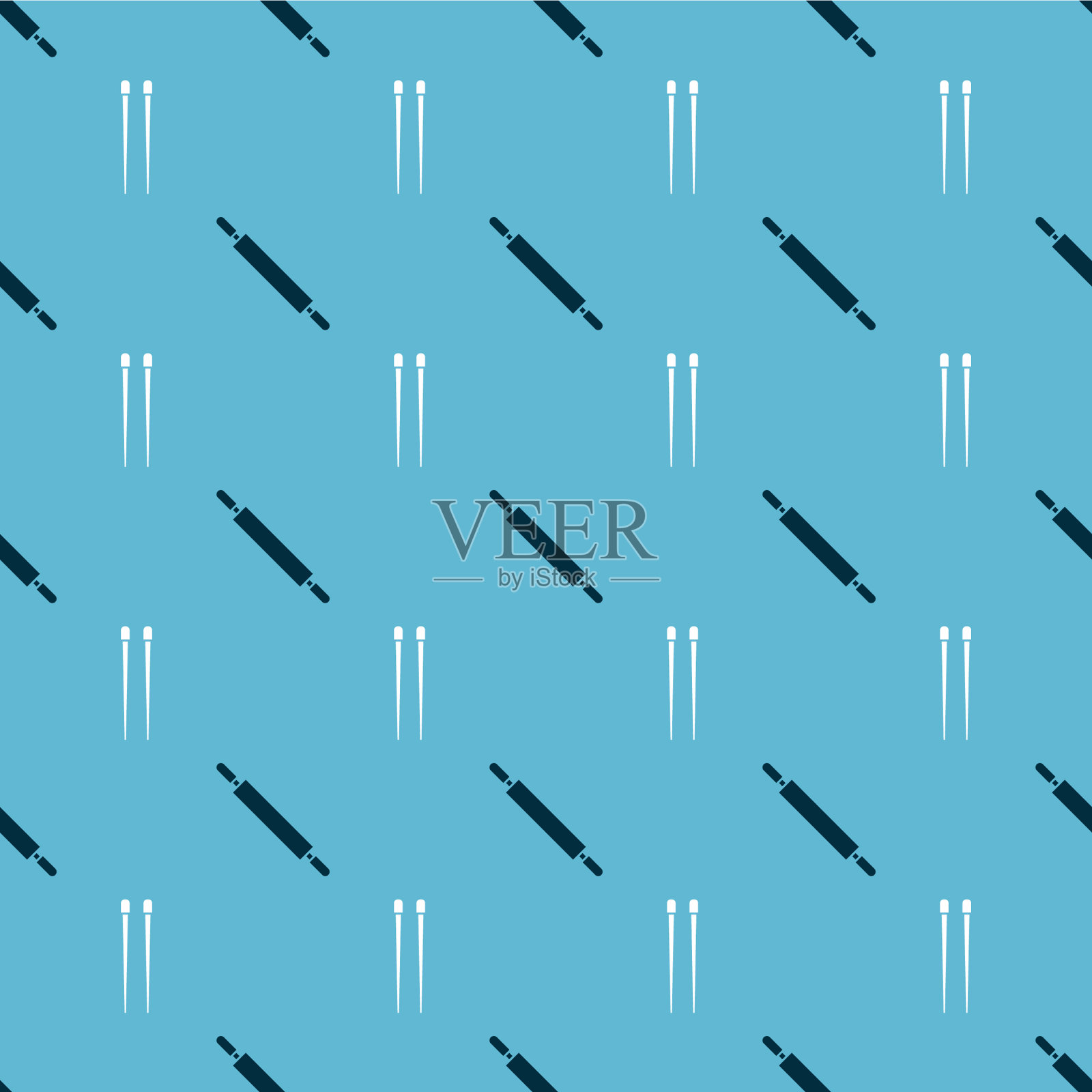 把擀面杖和筷子固定在无缝管上图标素材