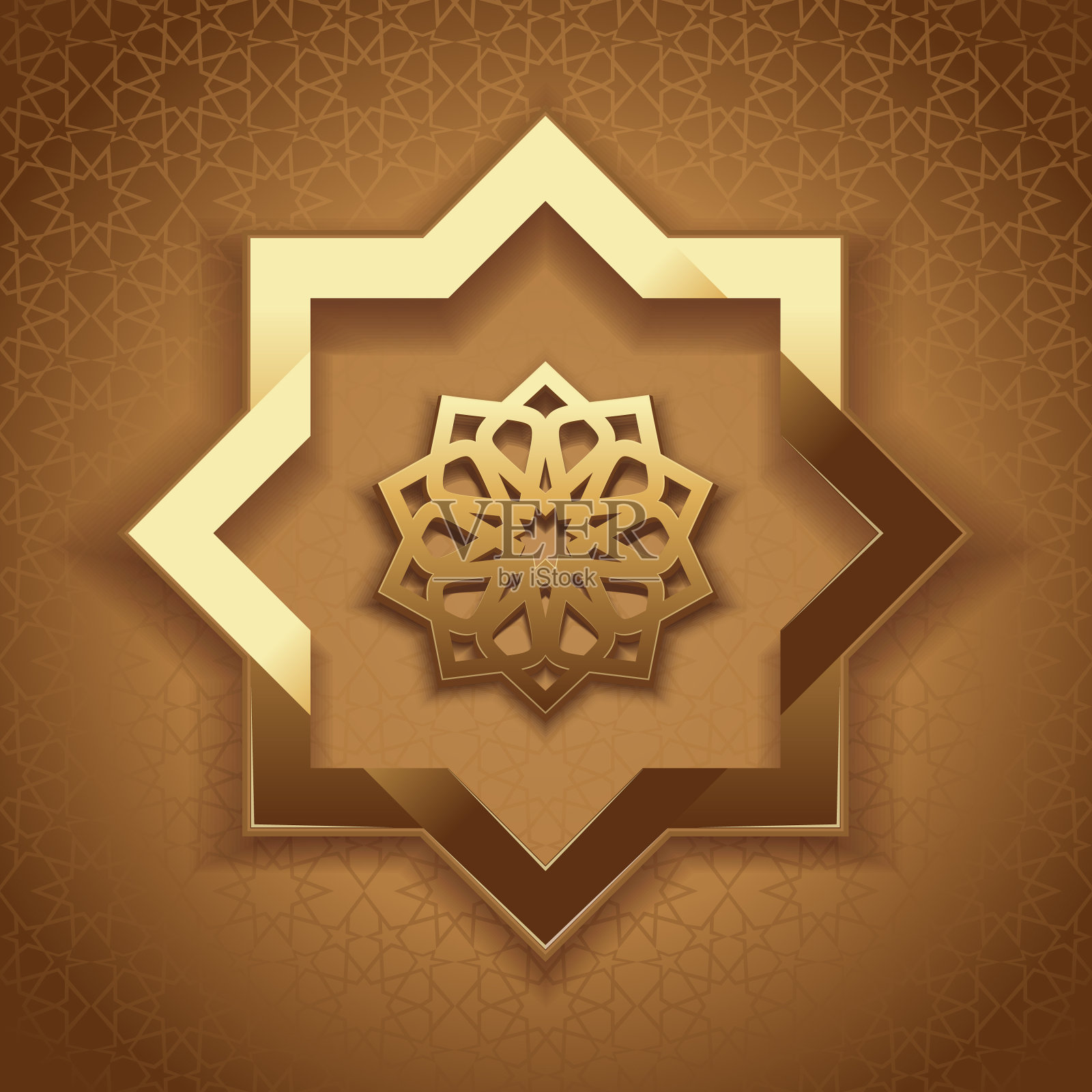 金色图案上的米色背景设计插画图片素材