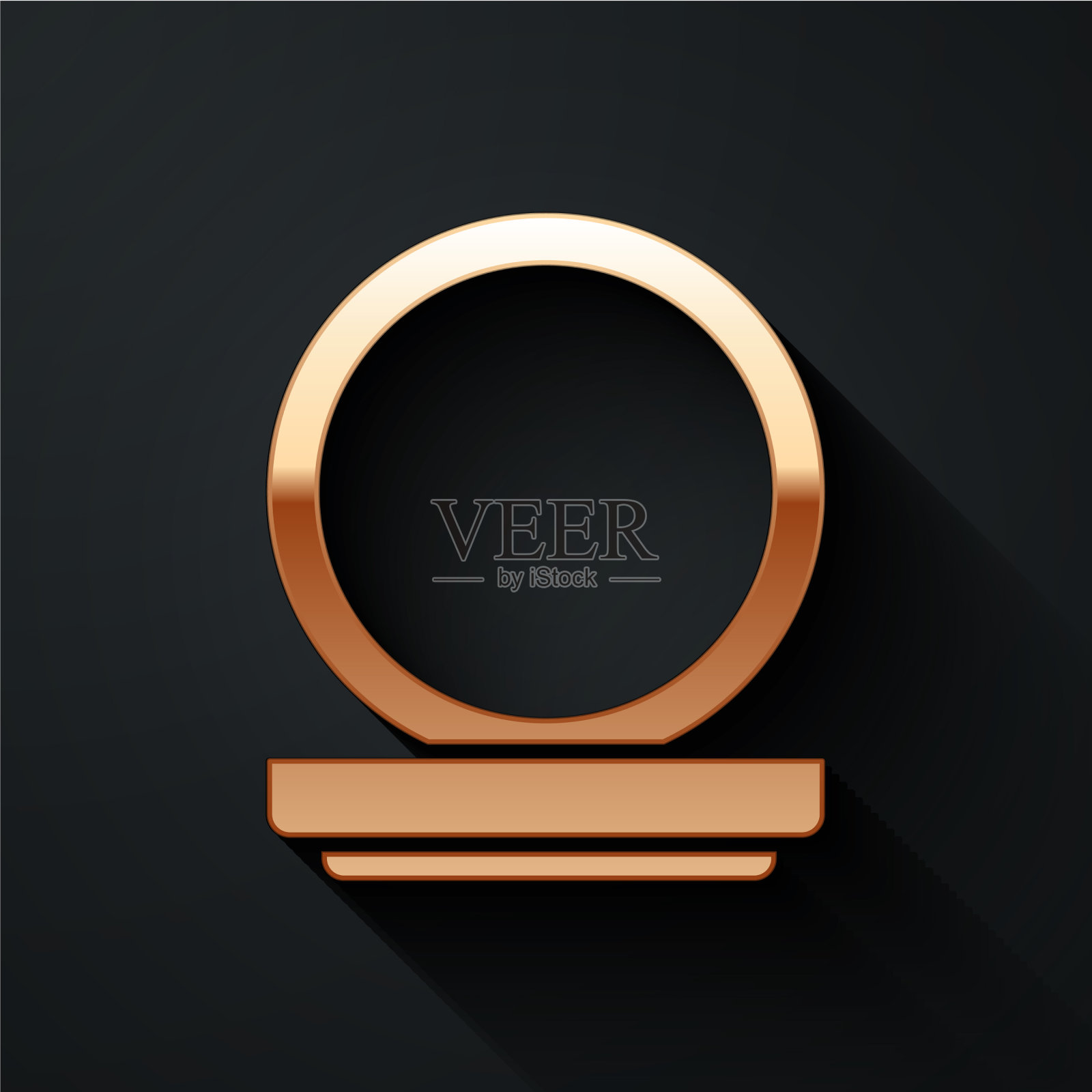 金色彩妆粉与镜子图标隔离上图标素材