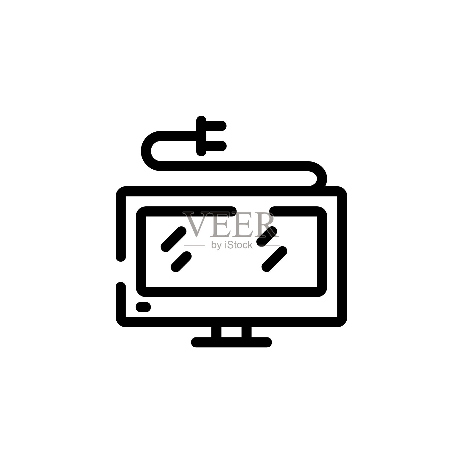 有线电视和智能电视图标的完美图标素材