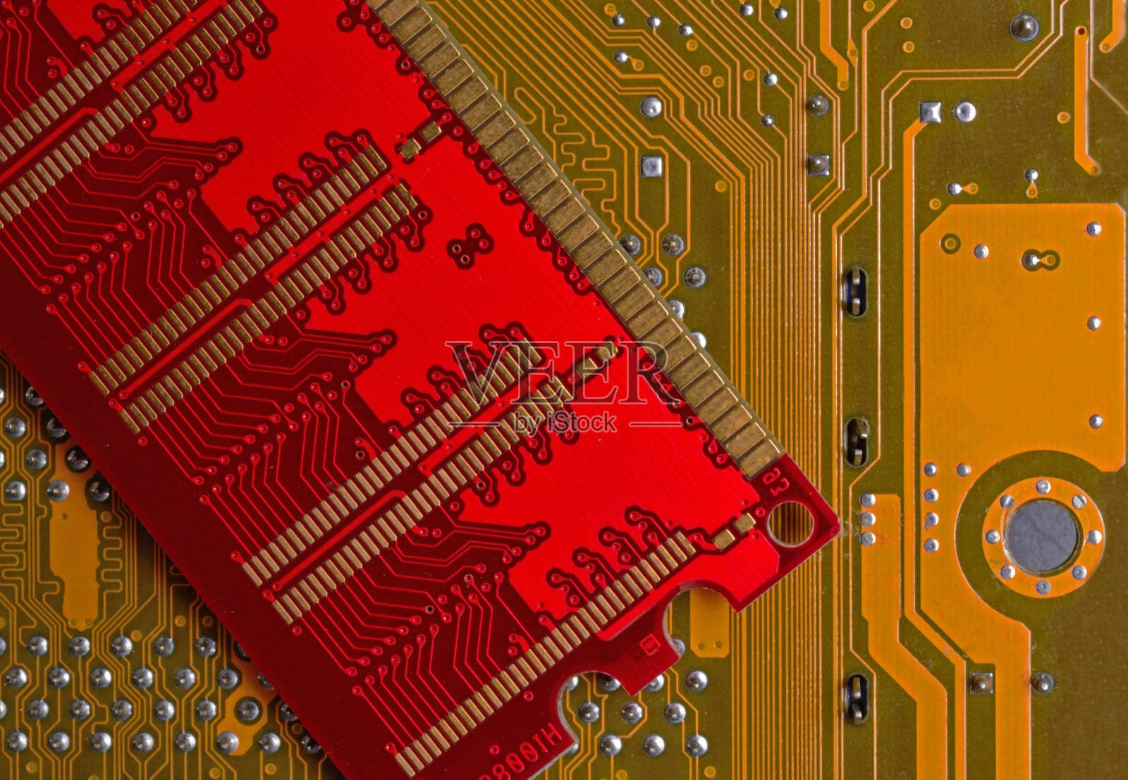 微电路叠加在一起照片摄影图片