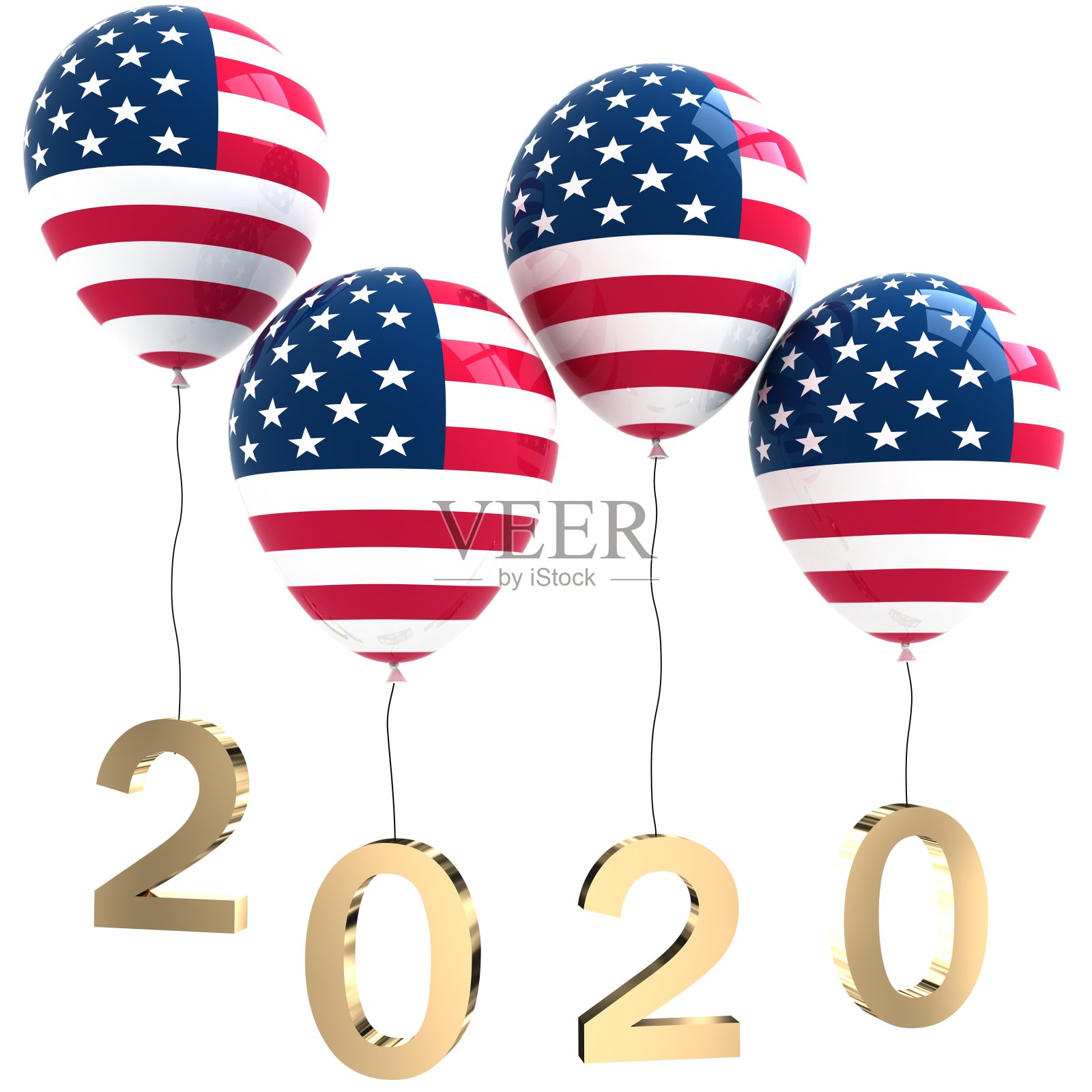 2020年美国大选美国国旗气球照片摄影图片