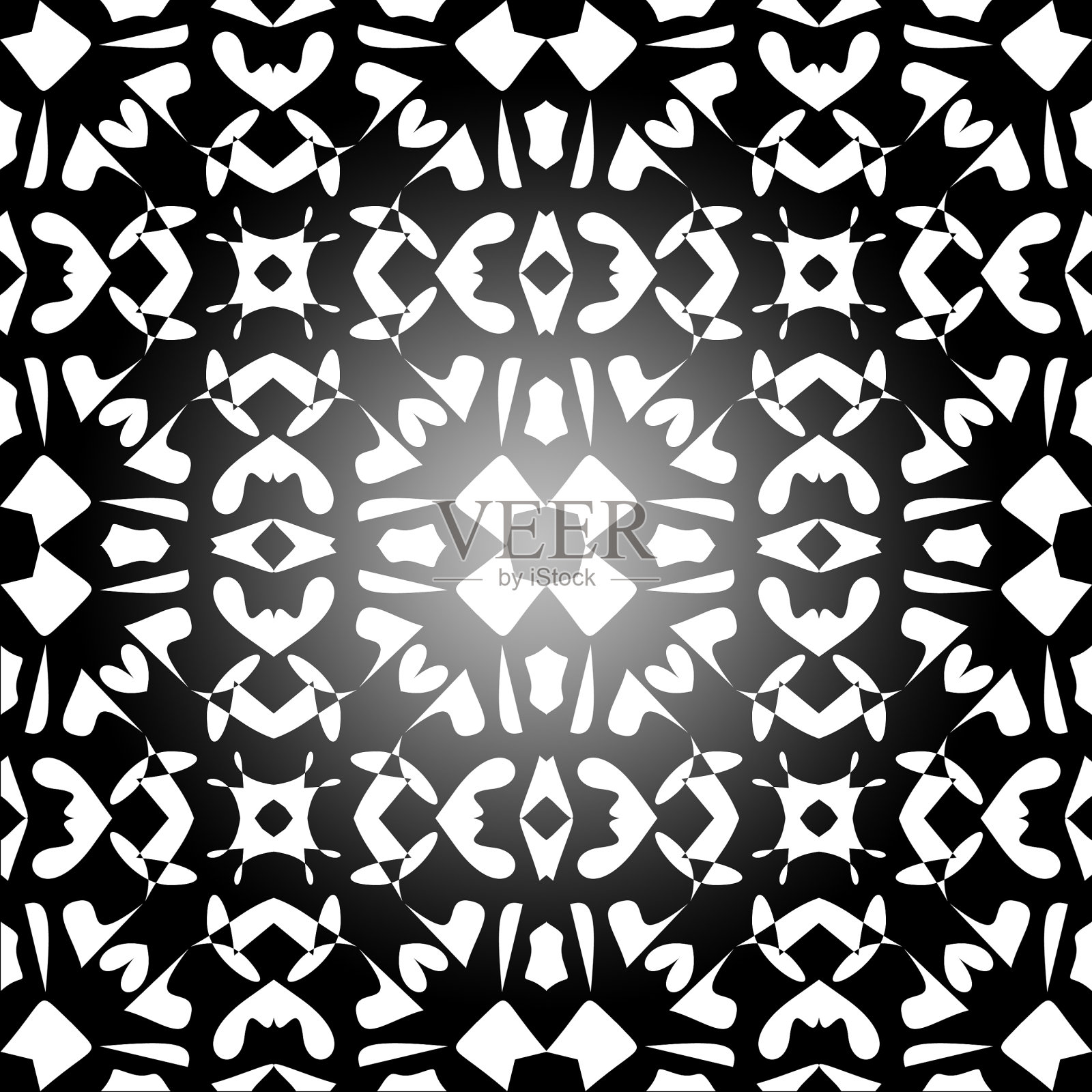 抽象几何无缝艺术图案背景的黑白照片摄影图片