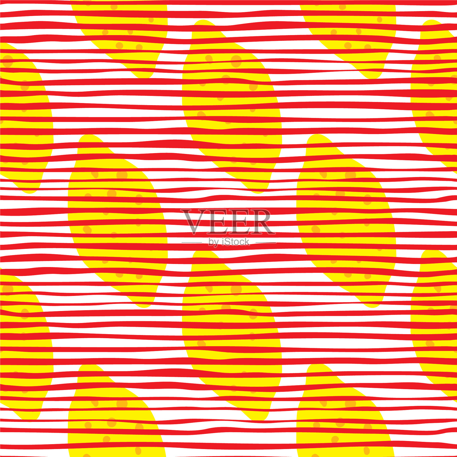 柠檬抽象与叶子无缝图案手插画图片素材