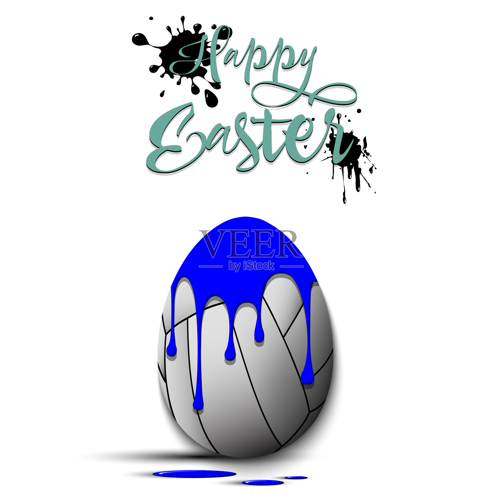 装饰成排球形状的复活节彩蛋设计元素图片