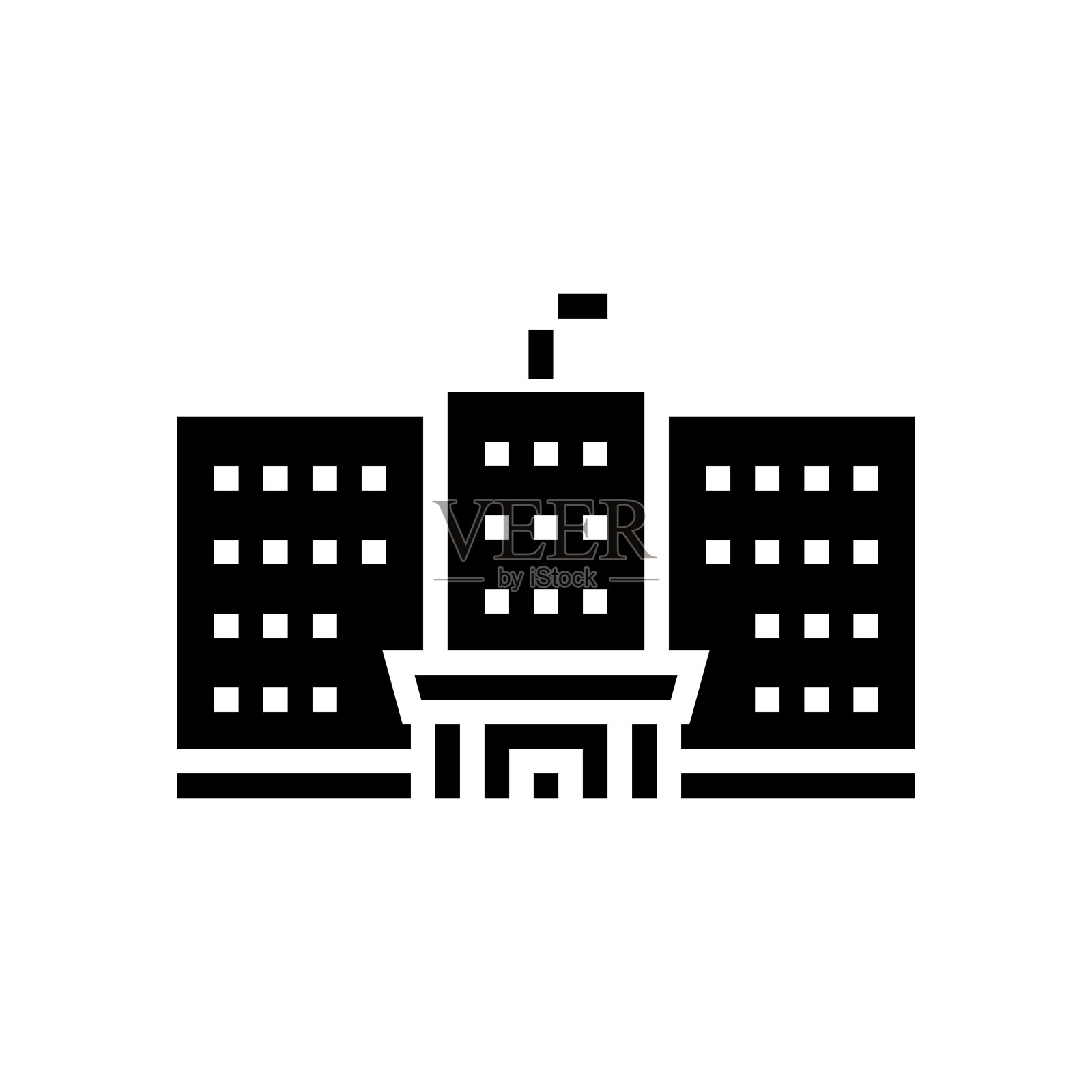 政府建筑字形图标矢量插图图标素材