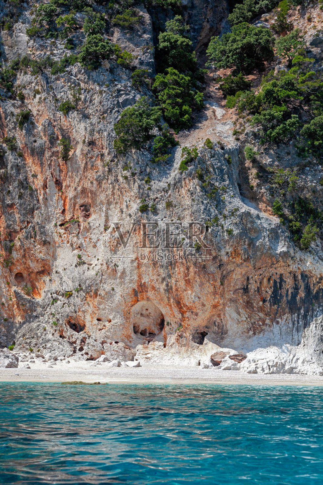 Orosei海湾的洞穴照片摄影图片