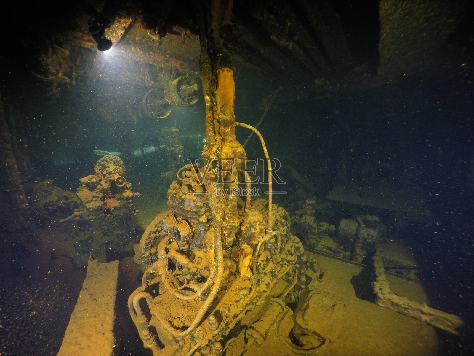 特鲁克湖著名沉船藤川丸照片摄影图片