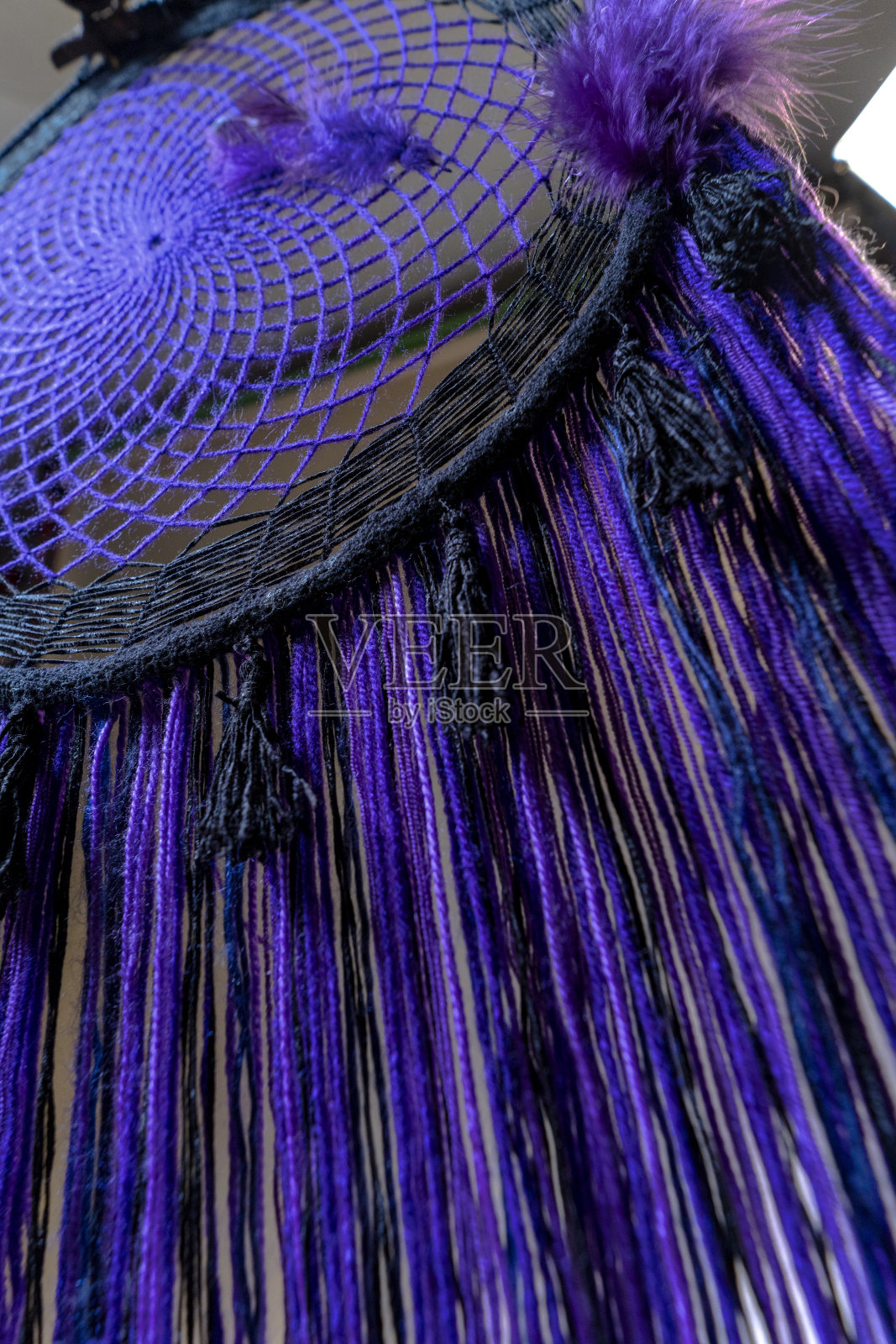 紫色几何形状手工捕梦网照片摄影图片