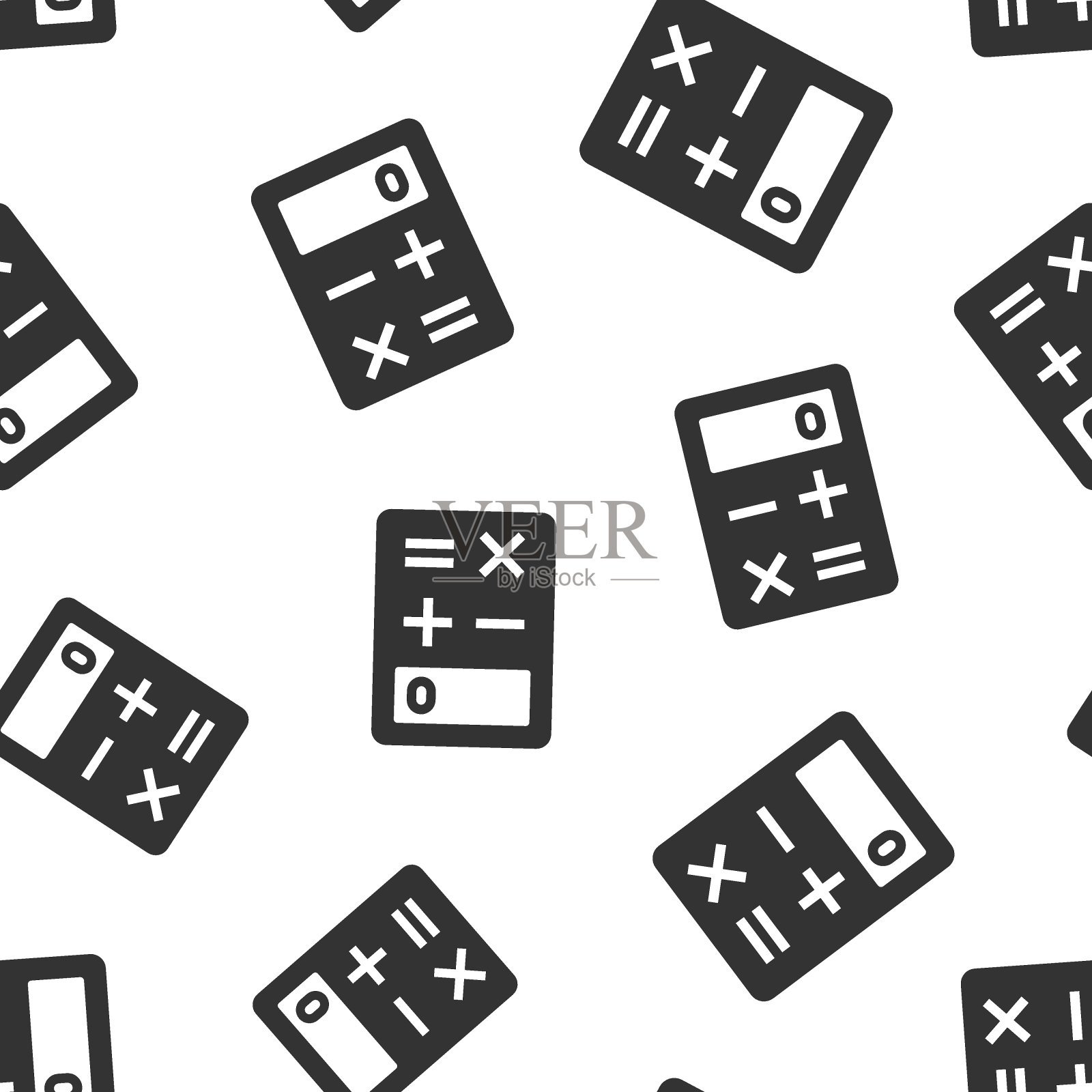 计算器图标在平面风格。计算矢量图上的白色孤立背景。计算无缝模式的业务概念。插画图片素材
