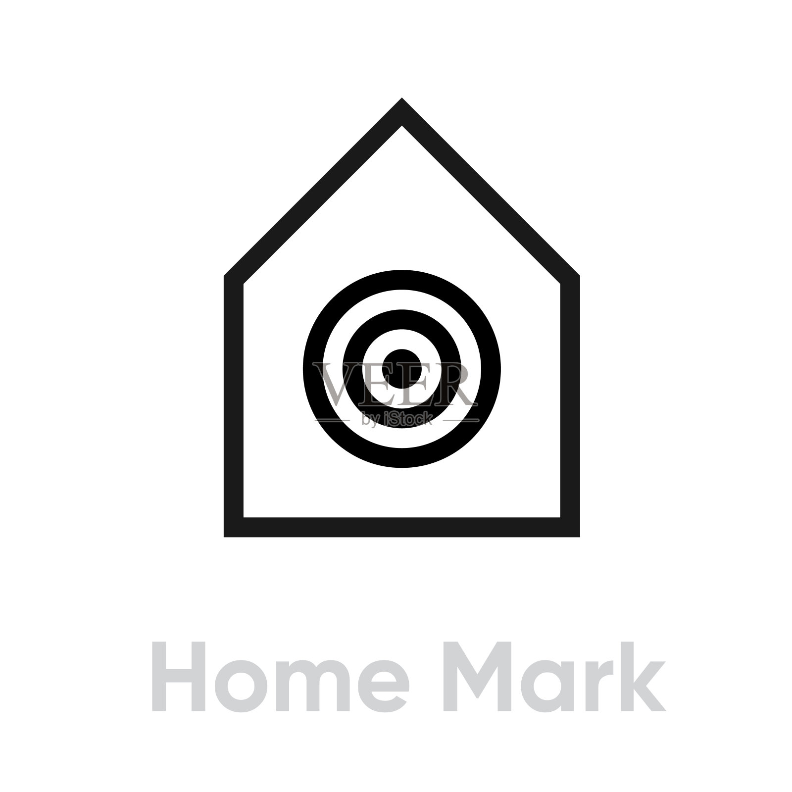 Home Mark Target Business图标。可编辑的行向量。插画图片素材